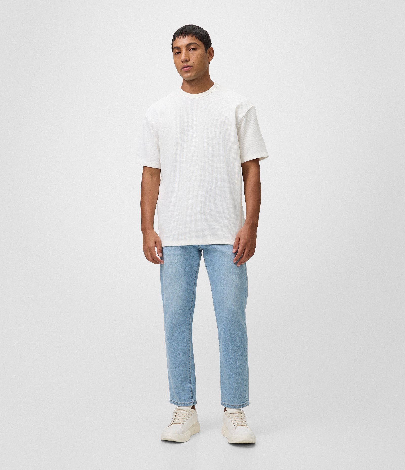 Camiseta Relaxed e Texturizada Mini Waffle Branco 2