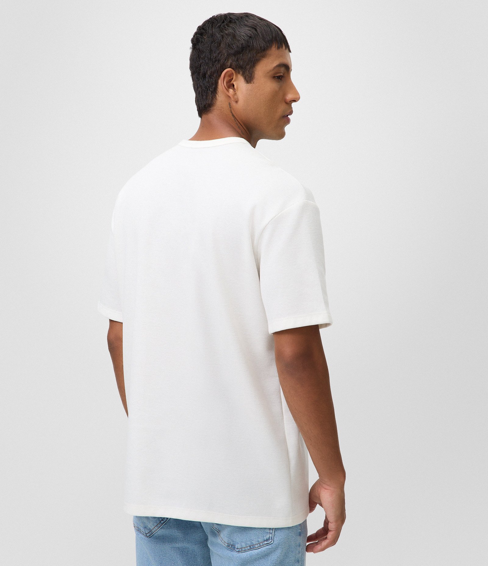 Camiseta Relaxed e Texturizada Mini Waffle Branco 3