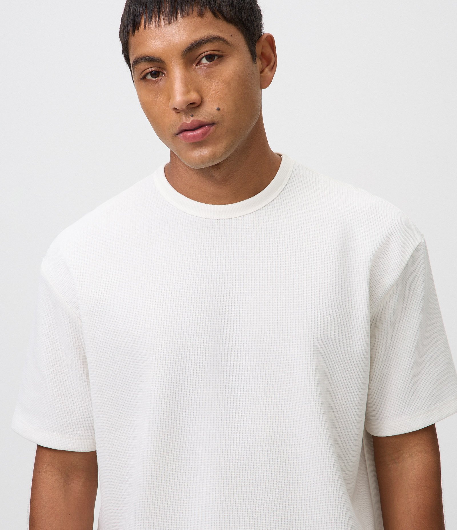 Camiseta Relaxed e Texturizada Mini Waffle Branco 4