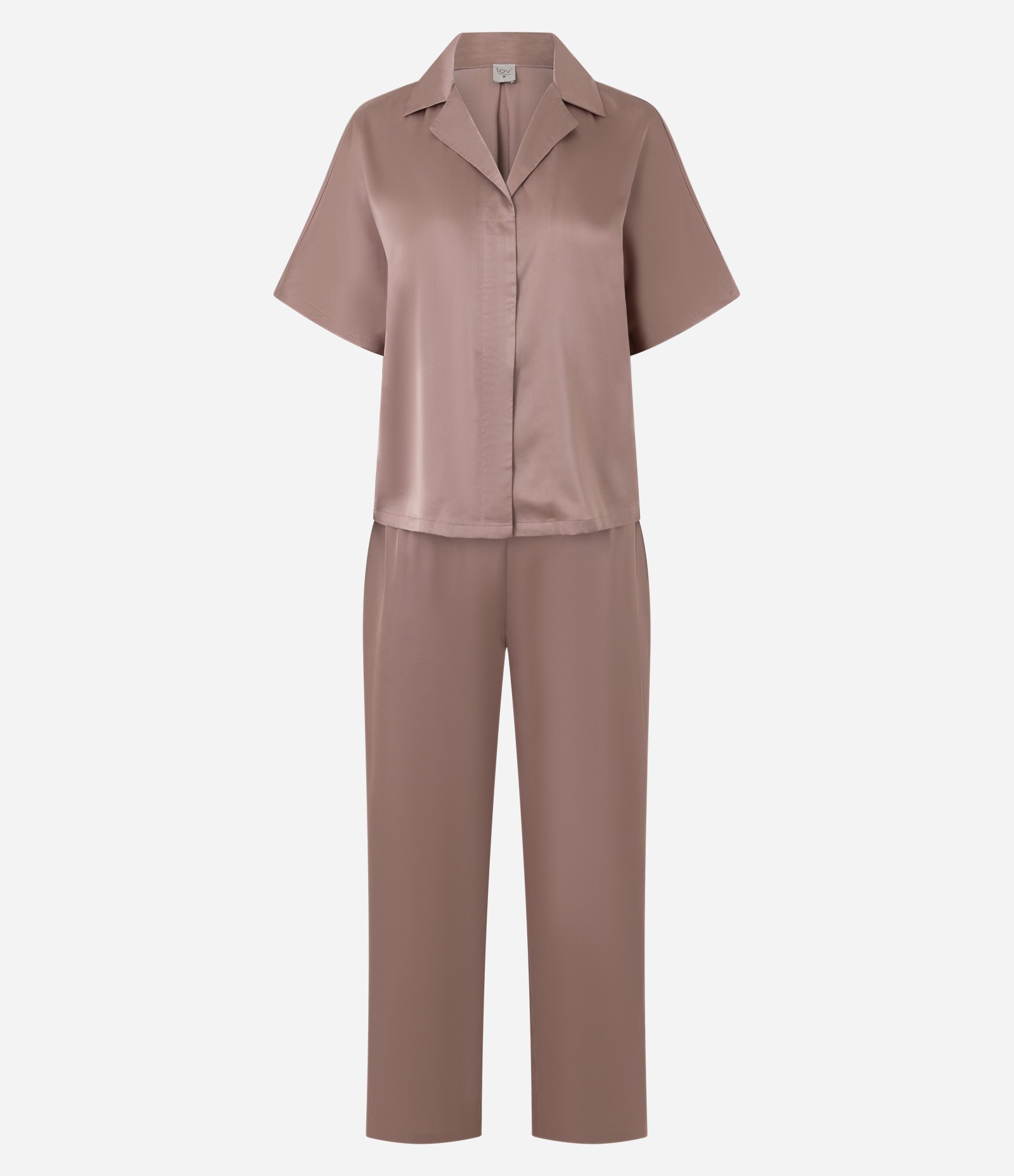 Pijama Americano com Blusa e Calça em Cetim Rosa 6