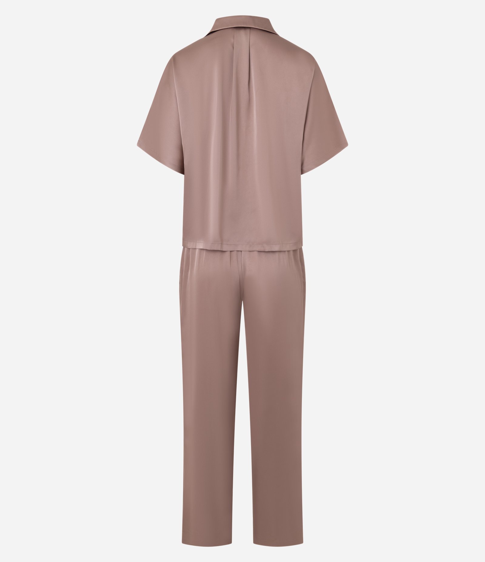 Pijama Americano com Blusa e Calça em Cetim Rosa 7