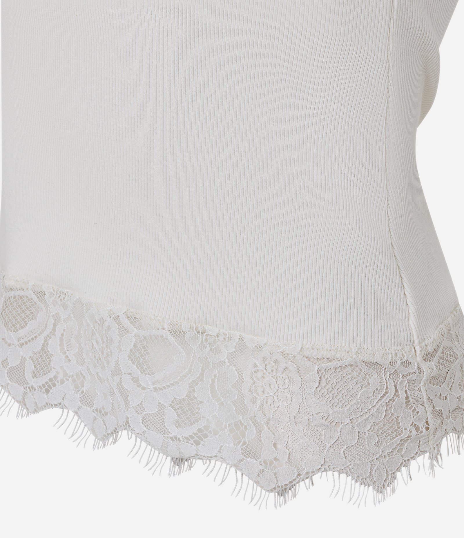 Blusa Frente Única com Barra Rendada Branco 2