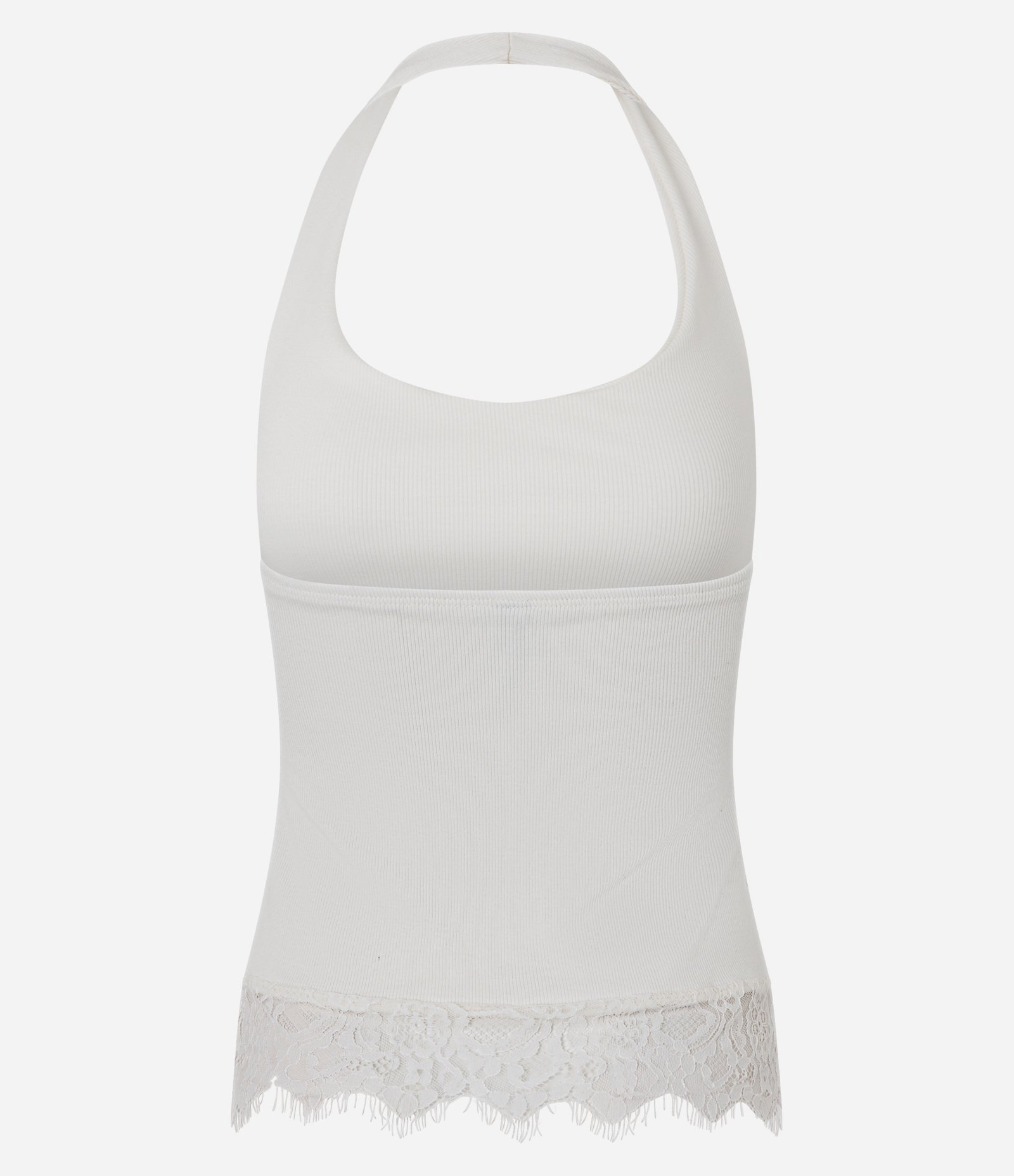 Blusa Frente Única com Barra Rendada Branco 3