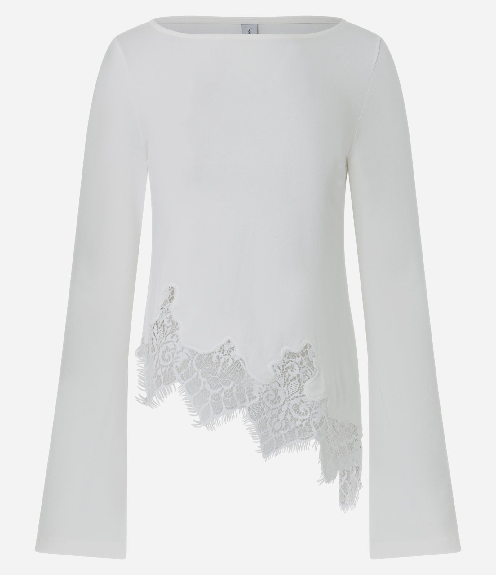 Blusa em Algodão com Barra Assimétrica Rendada Branco 5