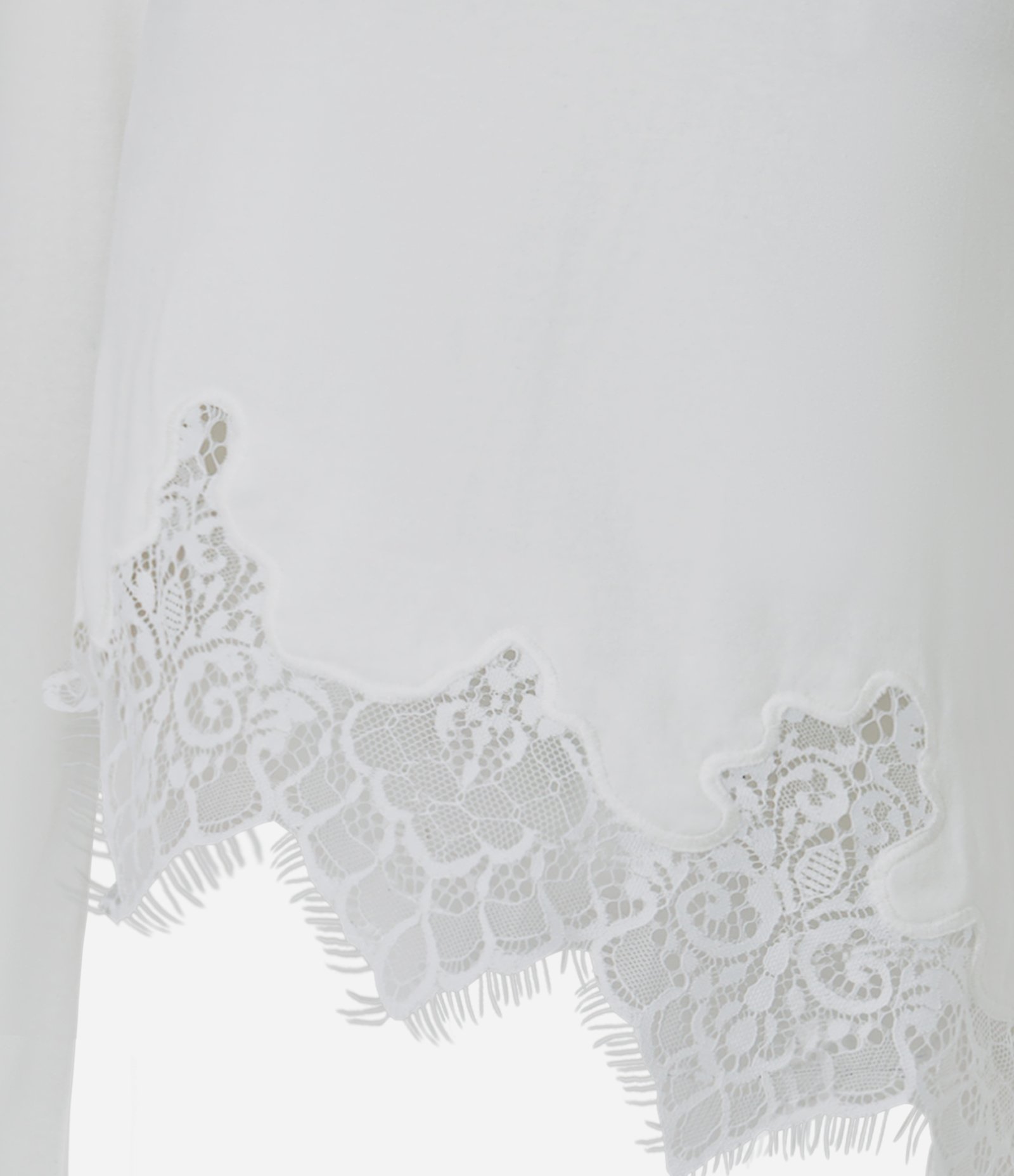 Blusa em Algodão com Barra Assimétrica Rendada Branco 6