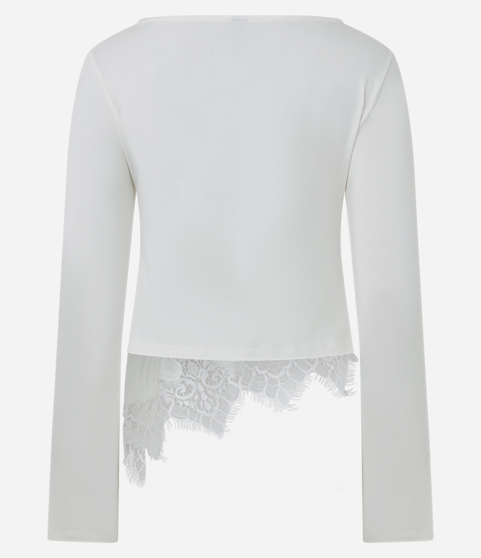 Blusa em Algodão com Barra Assimétrica Rendada Branco 7