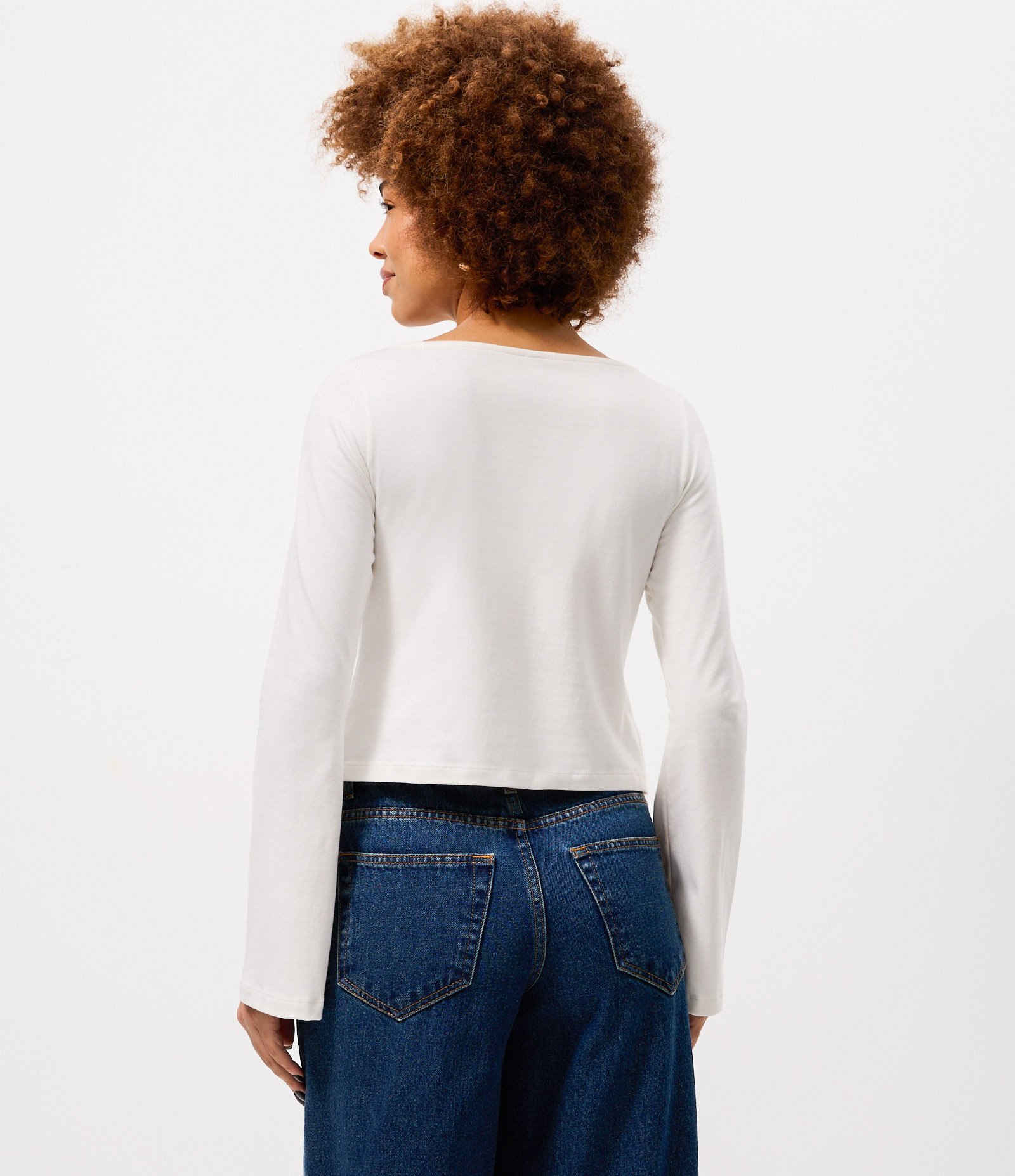 Blusa em Algodão com Barra Assimétrica Rendada Branco 4