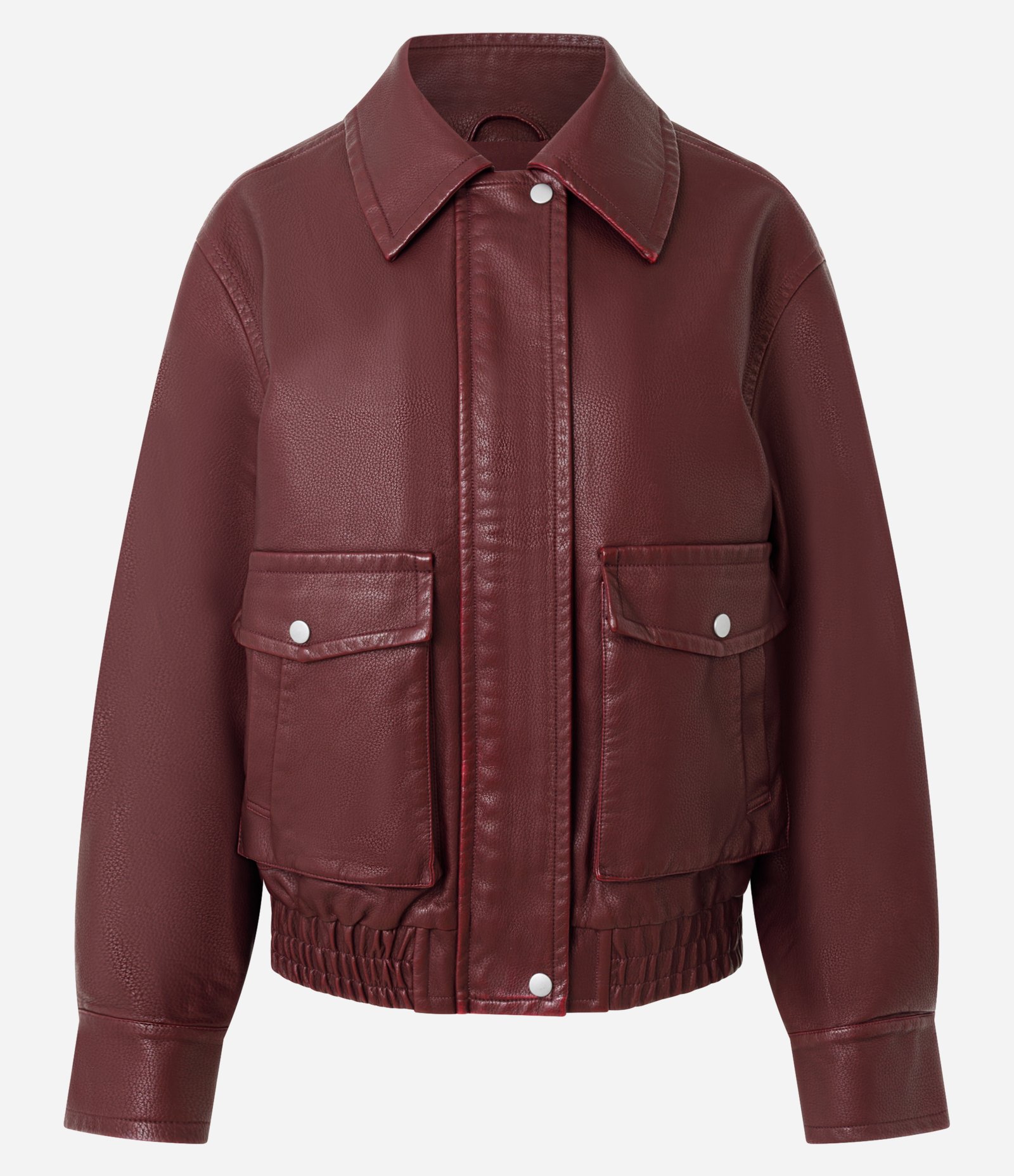 Jaqueta Oversized em PU com Bolso Vermelho 1