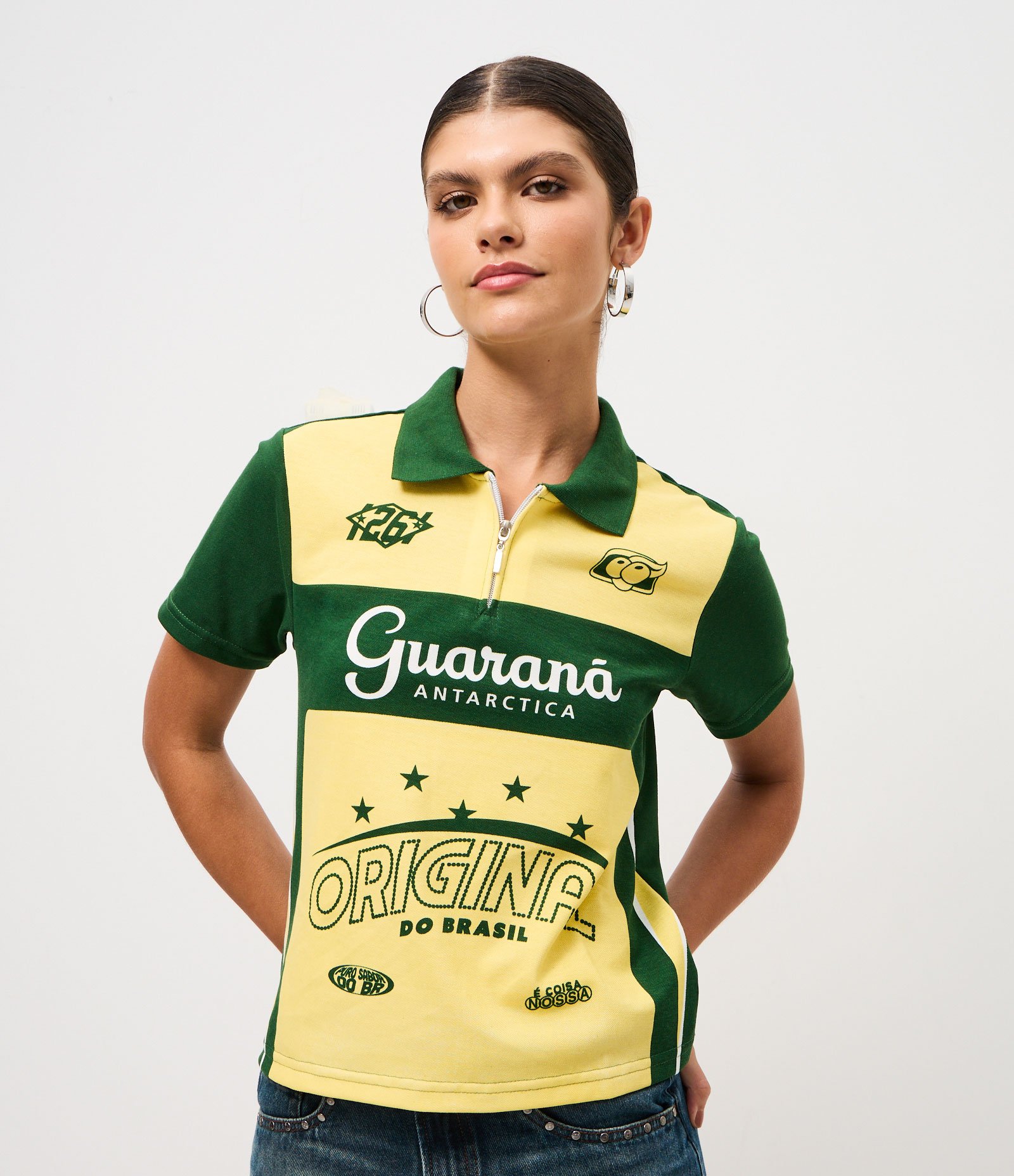 Camiseta Polo com Estampa Guaraná Antarctica Verde 1