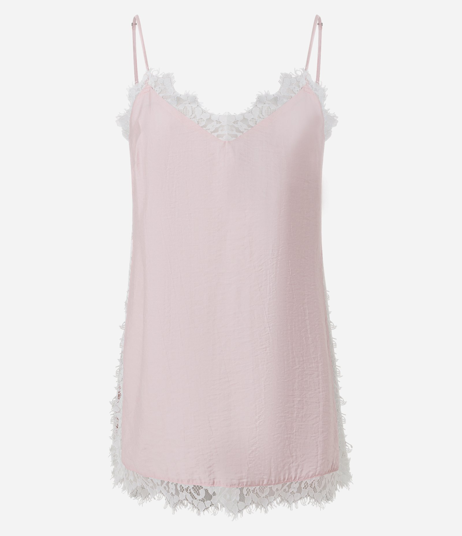 Blusa de Alça em Crepe com Detalhe de Renda Rosa 5