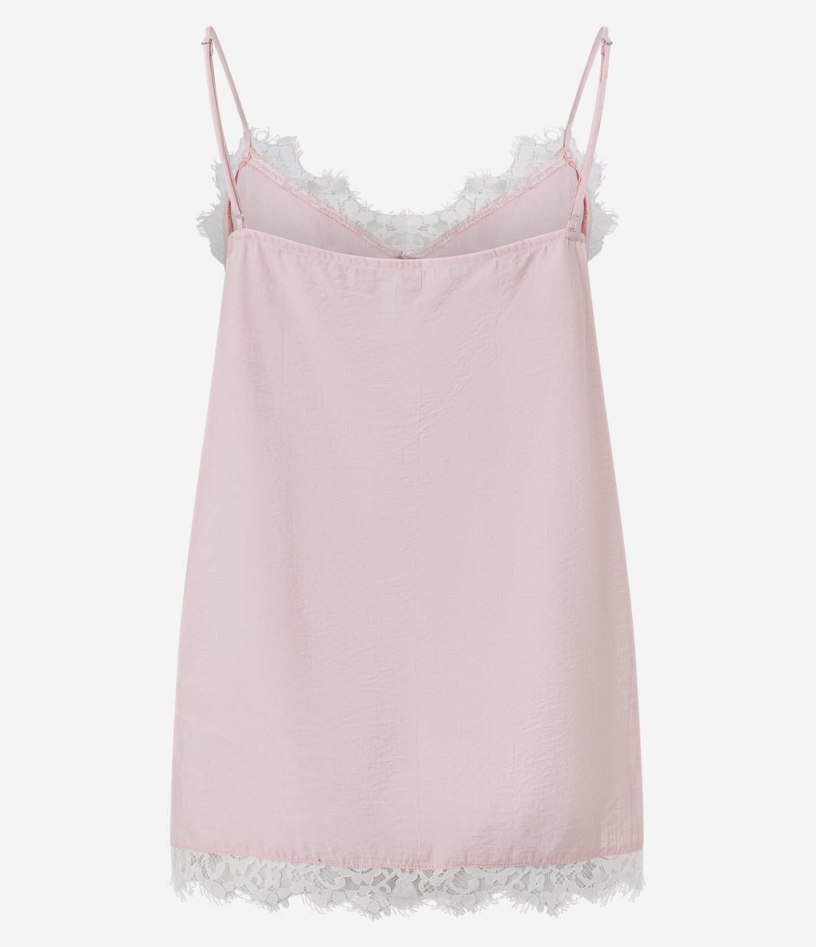 Blusa de Alça em Crepe com Detalhe de Renda Rosa 8