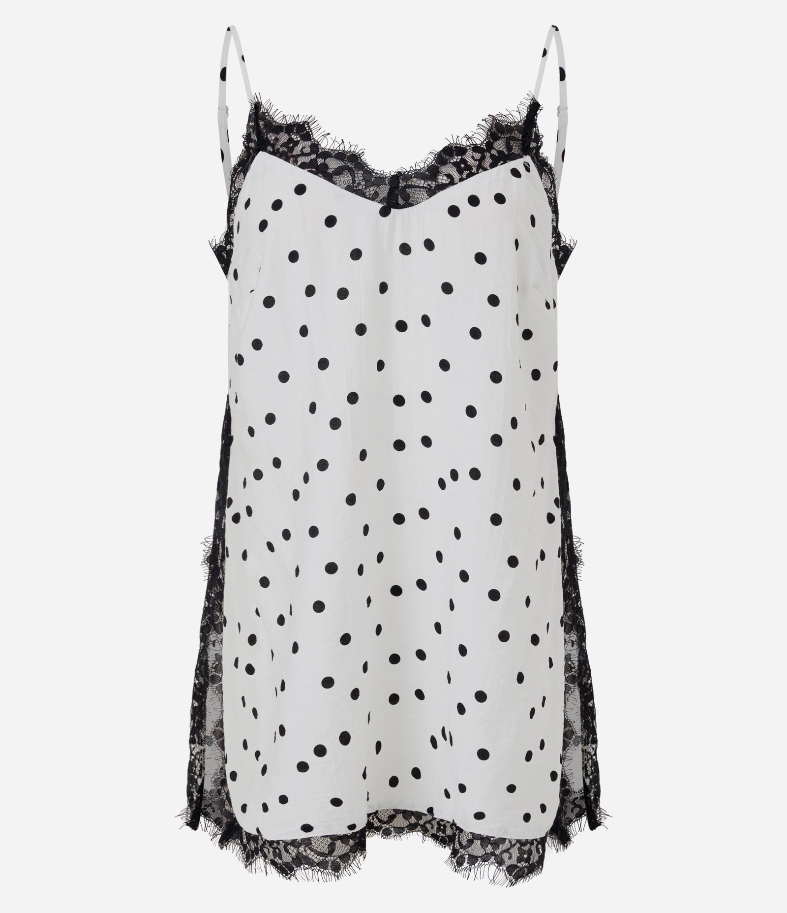 Blusa Poá com Alças Finas e Detalhe em Renda Branco 5