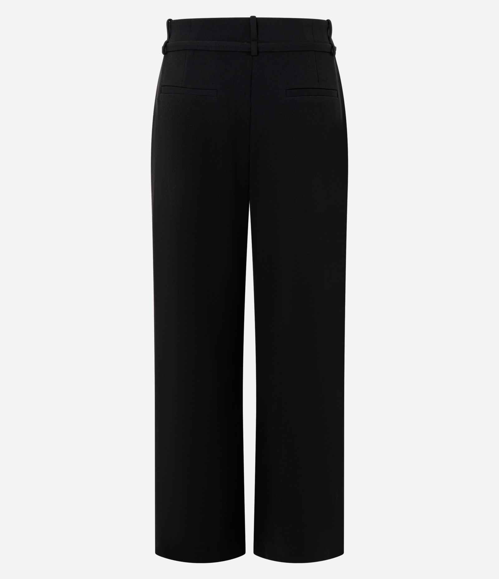 Calça Wide Leg em Crepe com Cinto Preto 2