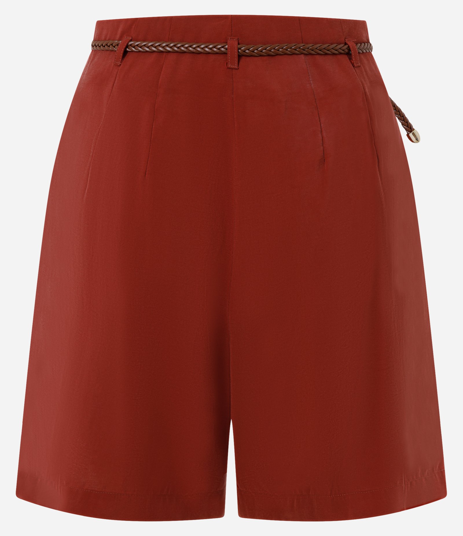 Short Soltinho com Cinto Fino em Ráfia Terracota 2