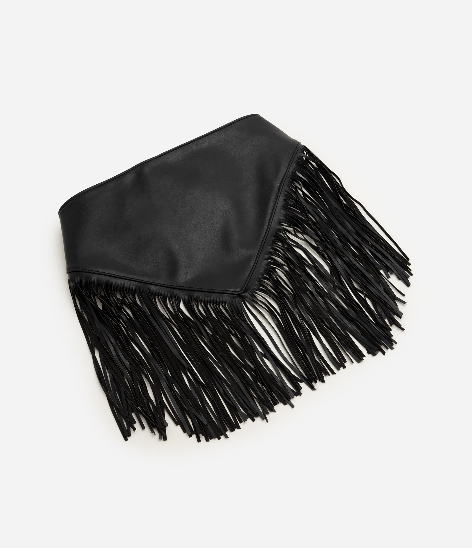 Cinto Largo em PU com Franjas Preto 4