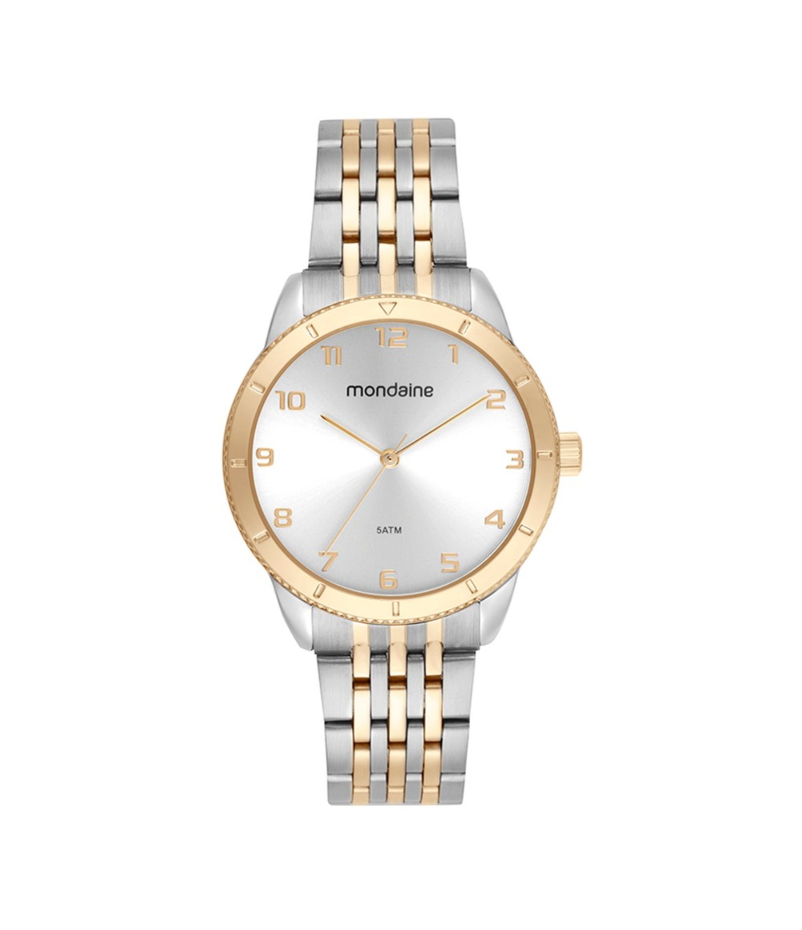 Relógio Mondaine Analógico Em Aço 99822LPMVBE3 Prata e Dourado 1