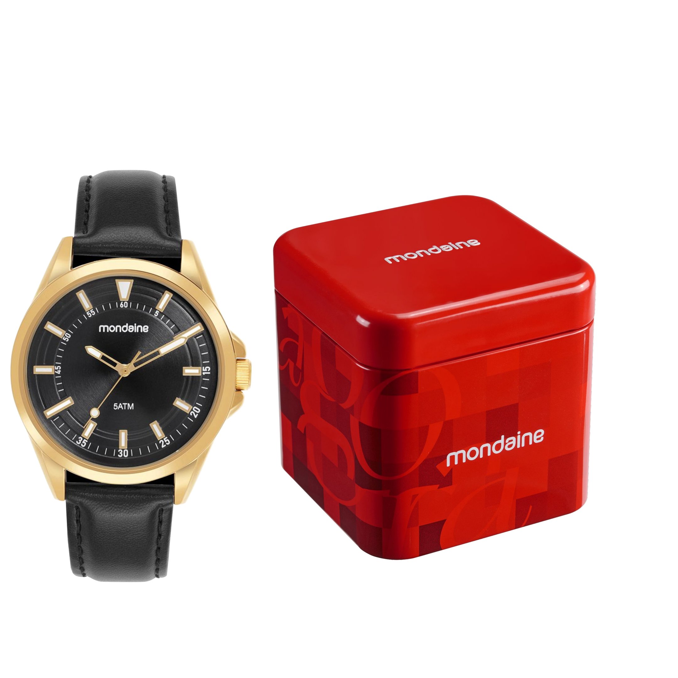 Relógio Mondaine Analógico Em Couro 83528GPMVDH1 Preto 1