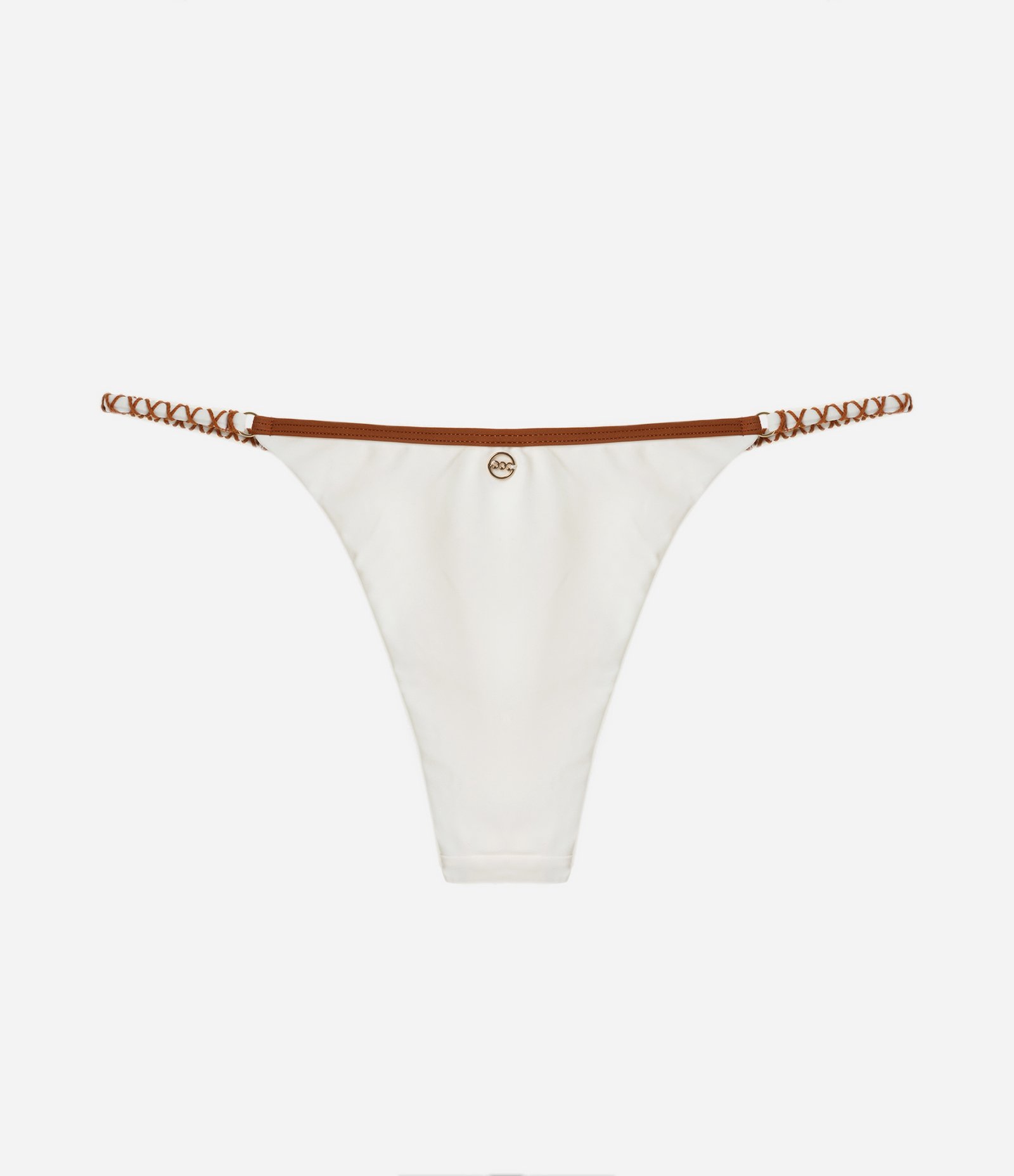 Biquíni Calcinha String com Viés e Pesponto Contrastante Branco 6