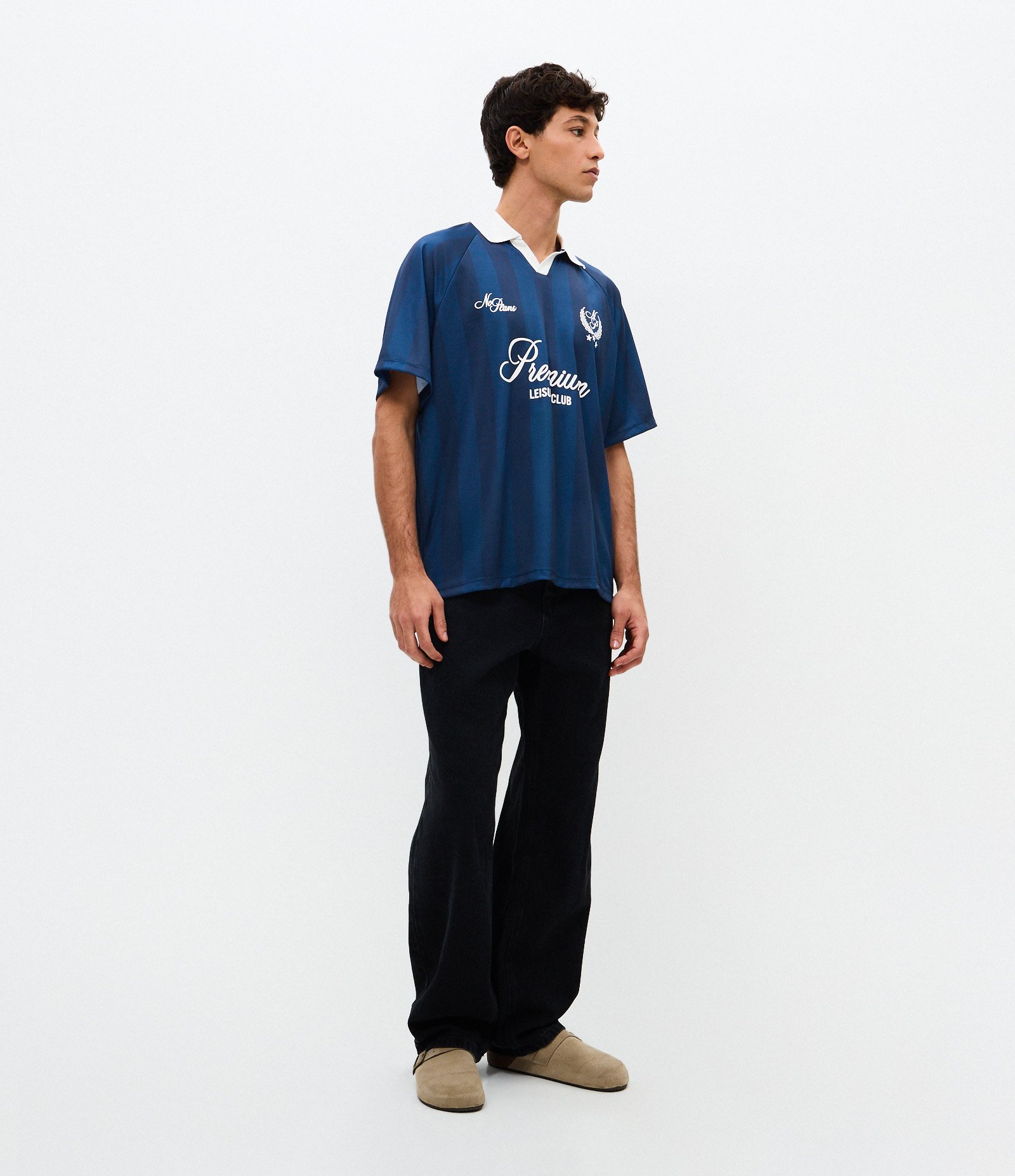 Camiseta Oversized Esportiva Gola Polo Premium Azul 2