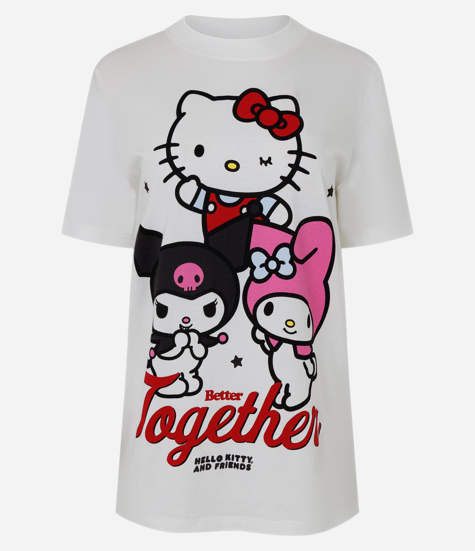 Camiseta em Algodão com Estampa Hello Kitty e Amigos Branco 5