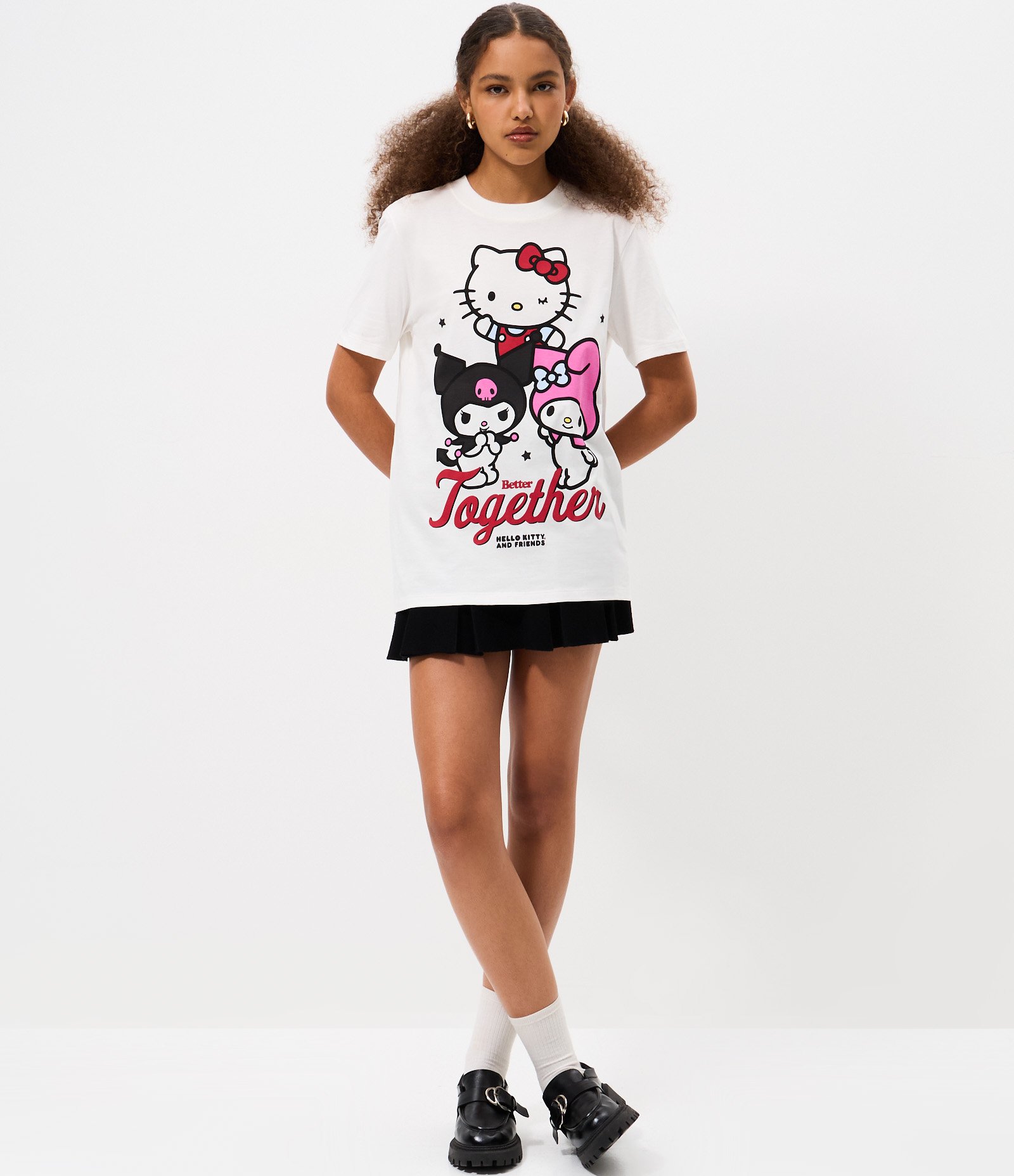 Camiseta em Algodão com Estampa Hello Kitty e Amigos Branco 2