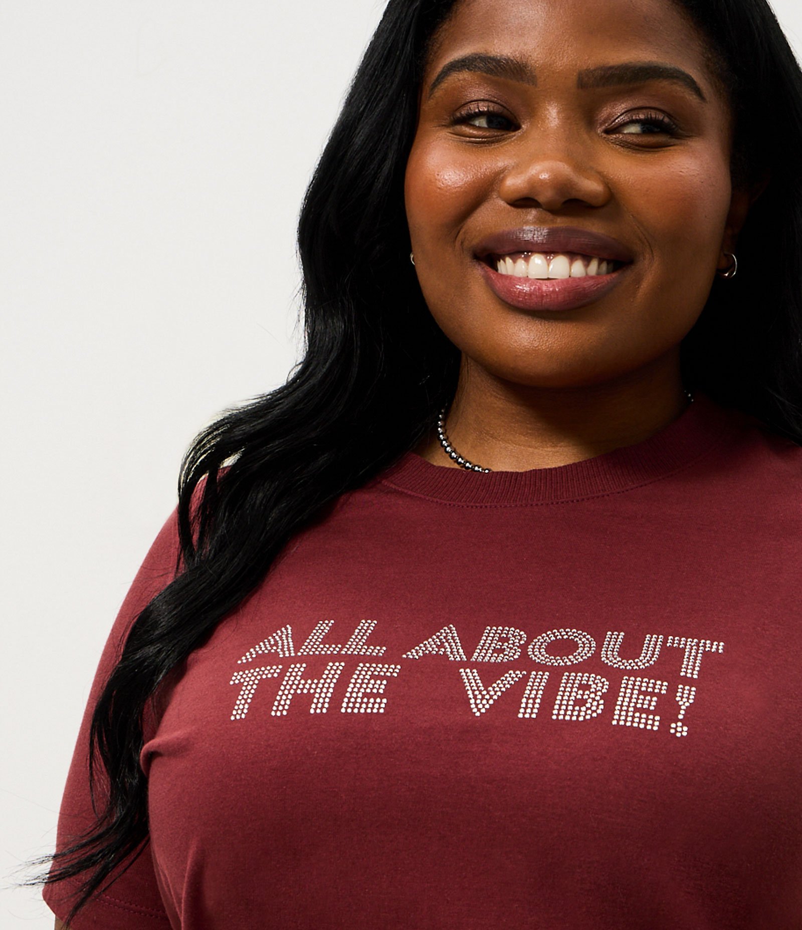 Blusa Lettering com Strass Curve & Plus Size Vermelho 3