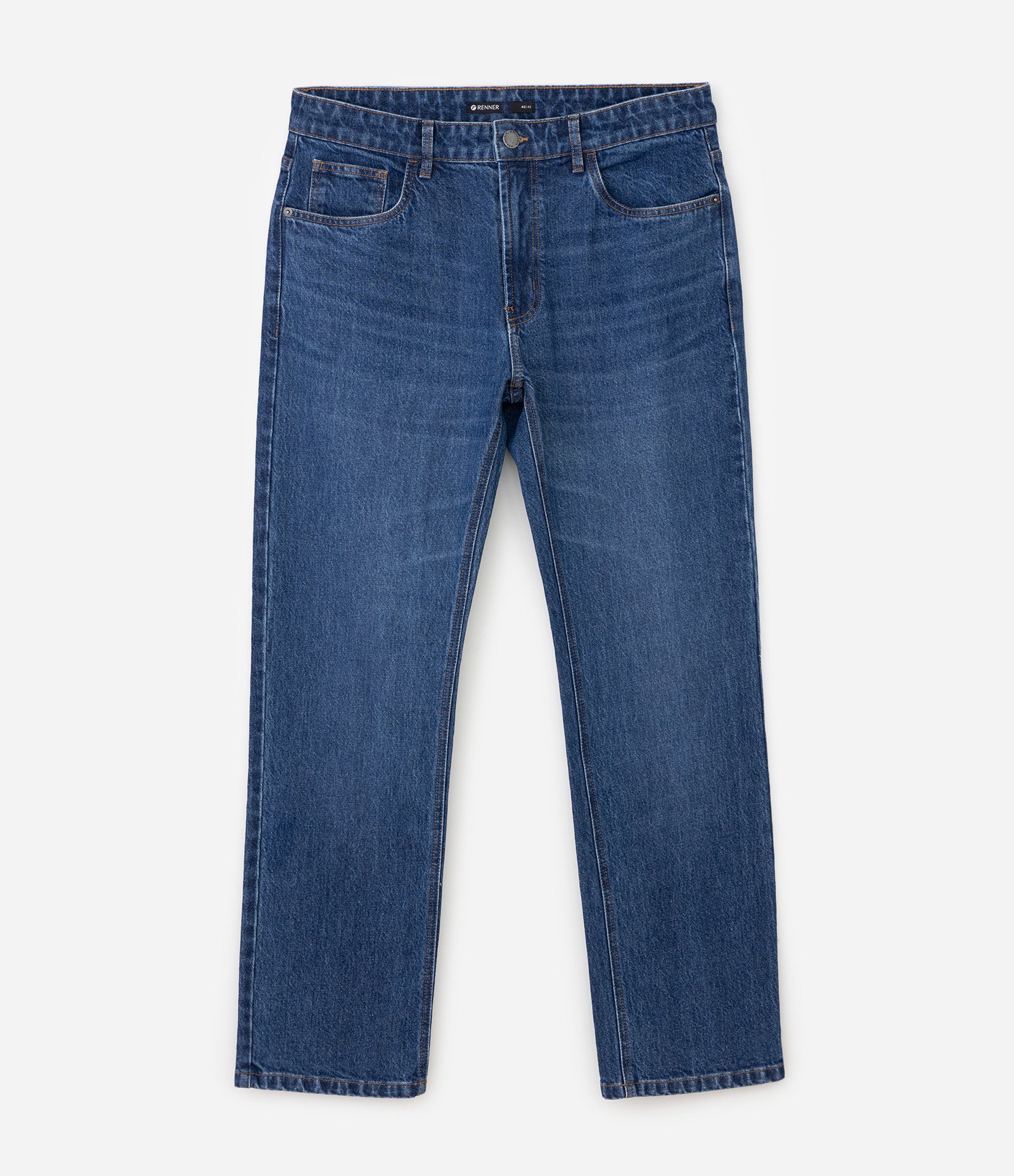 Calça Jeans Reta Azul 4