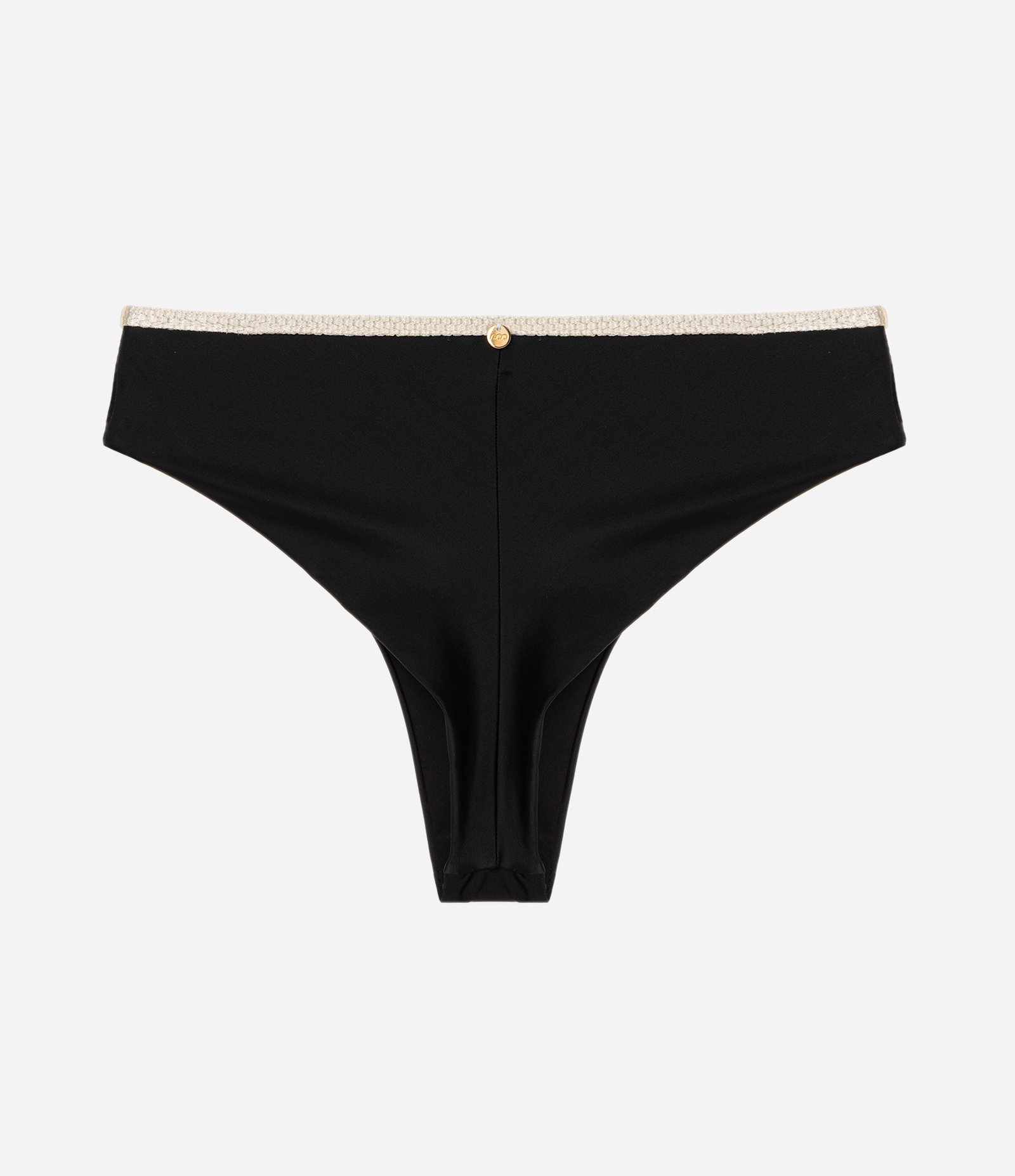 Biquini Calcinha Hot Pants Fio Duplo com Cós Contrastante Preto 6