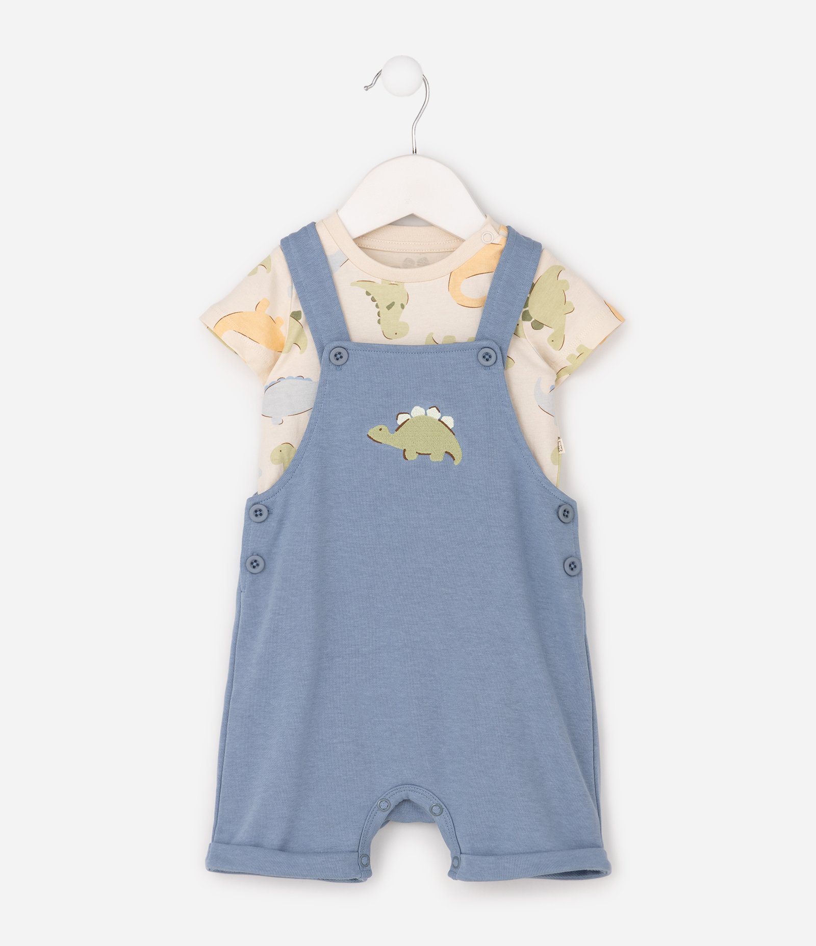 Body Bebê Moletom com Estampa Dino - Tam 0 a 18 Meses Azul 2