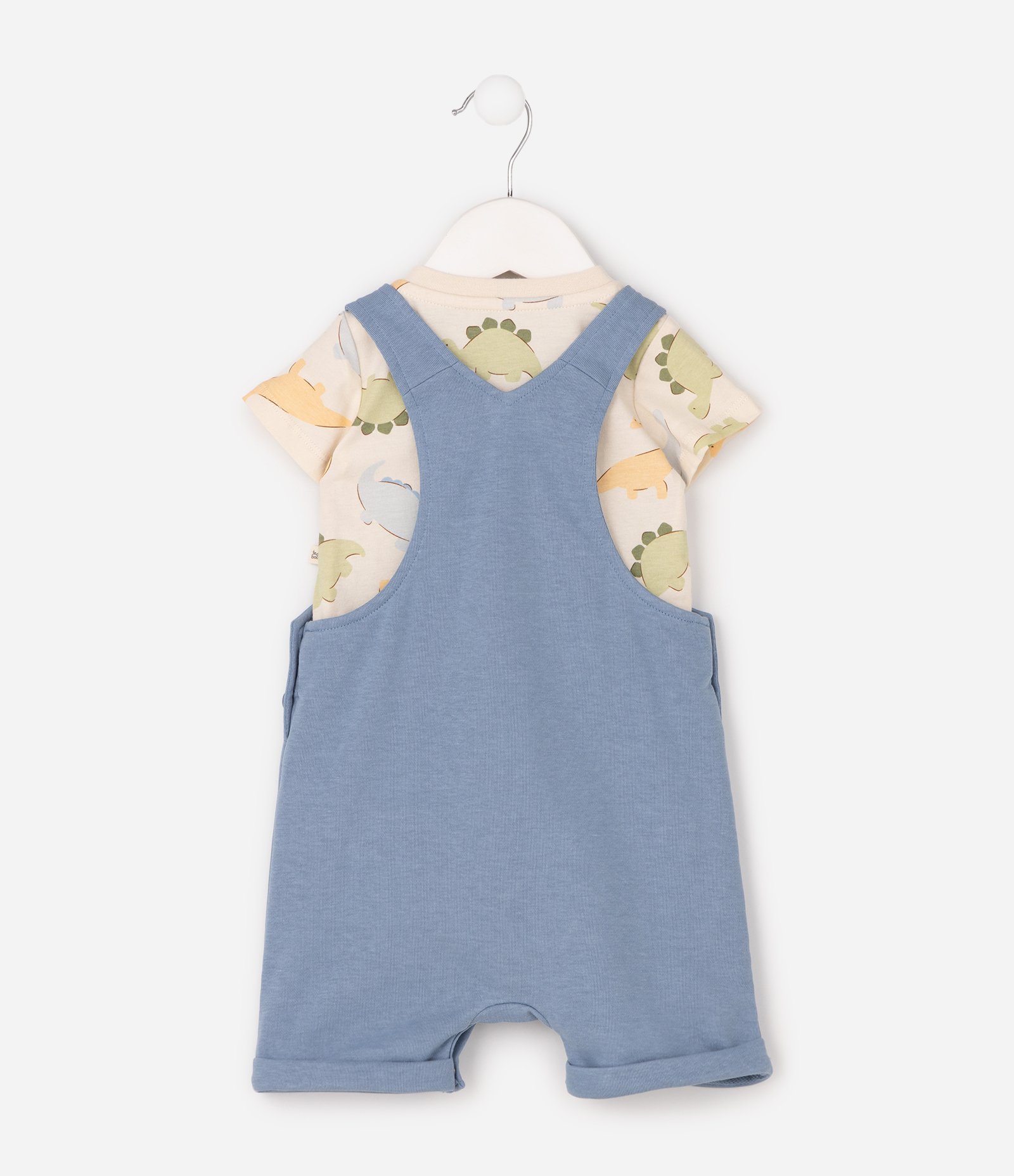 Body Bebê Moletom com Estampa Dino - Tam 0 a 18 Meses Azul 3