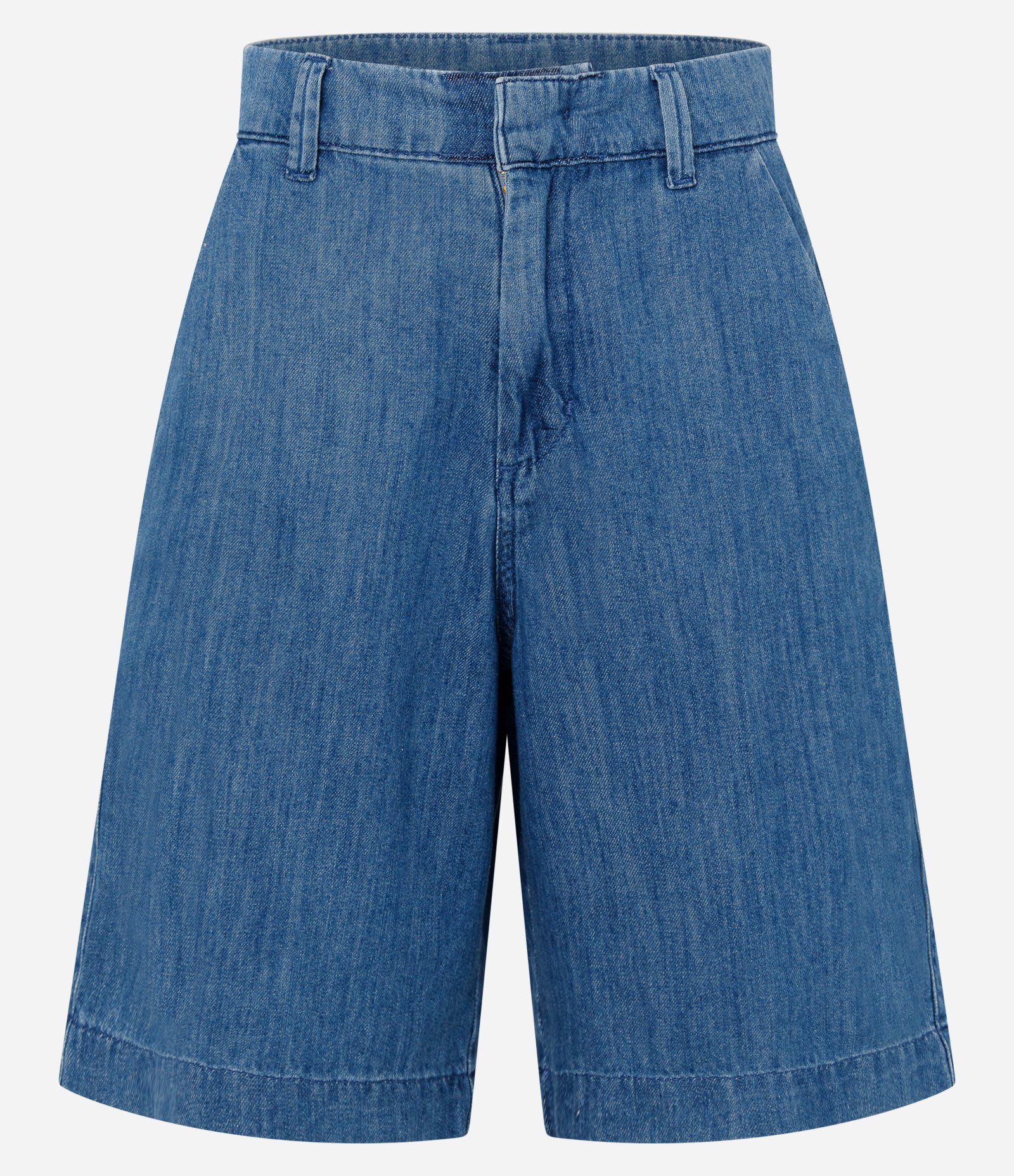 Bermuda Jeans Alfaiatada com Gancho e Cintura Alta Azul 5