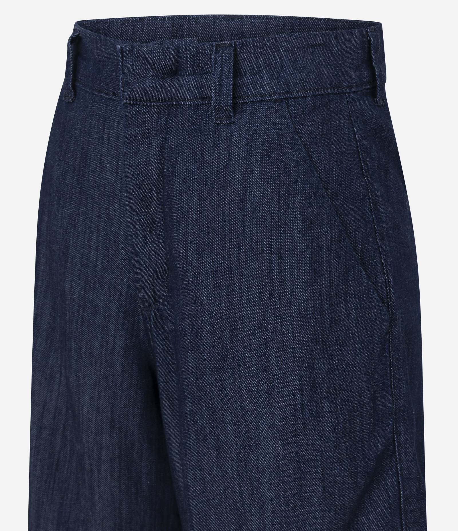 Bermuda Jeans Alfaiatada com Gancho e Cintura Alta Azul Escuro 6