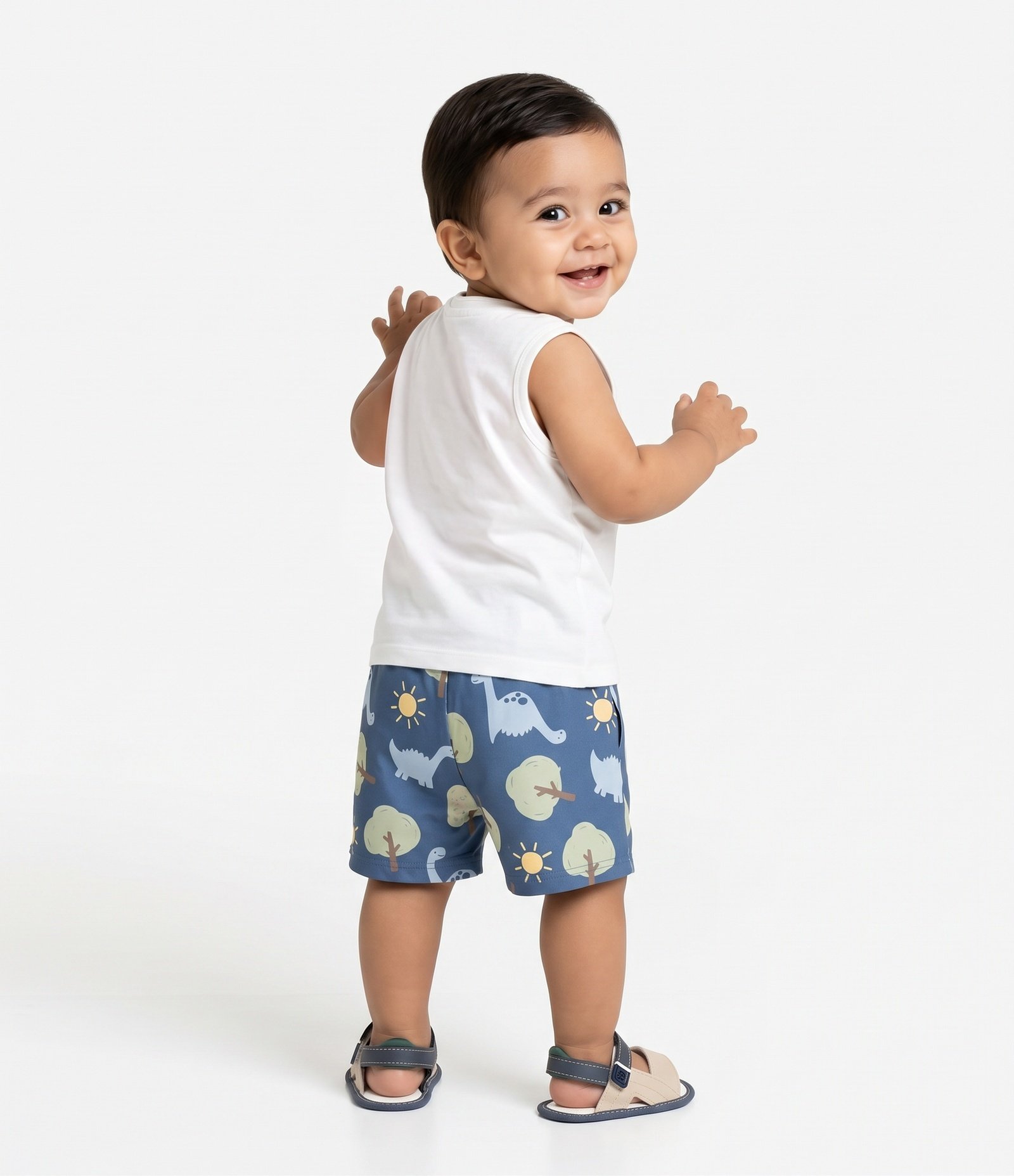 Conjunto Infantil Em Microfibra Bolsinho De Bichinho - Tam 0 a 18 Meses Multicores 6