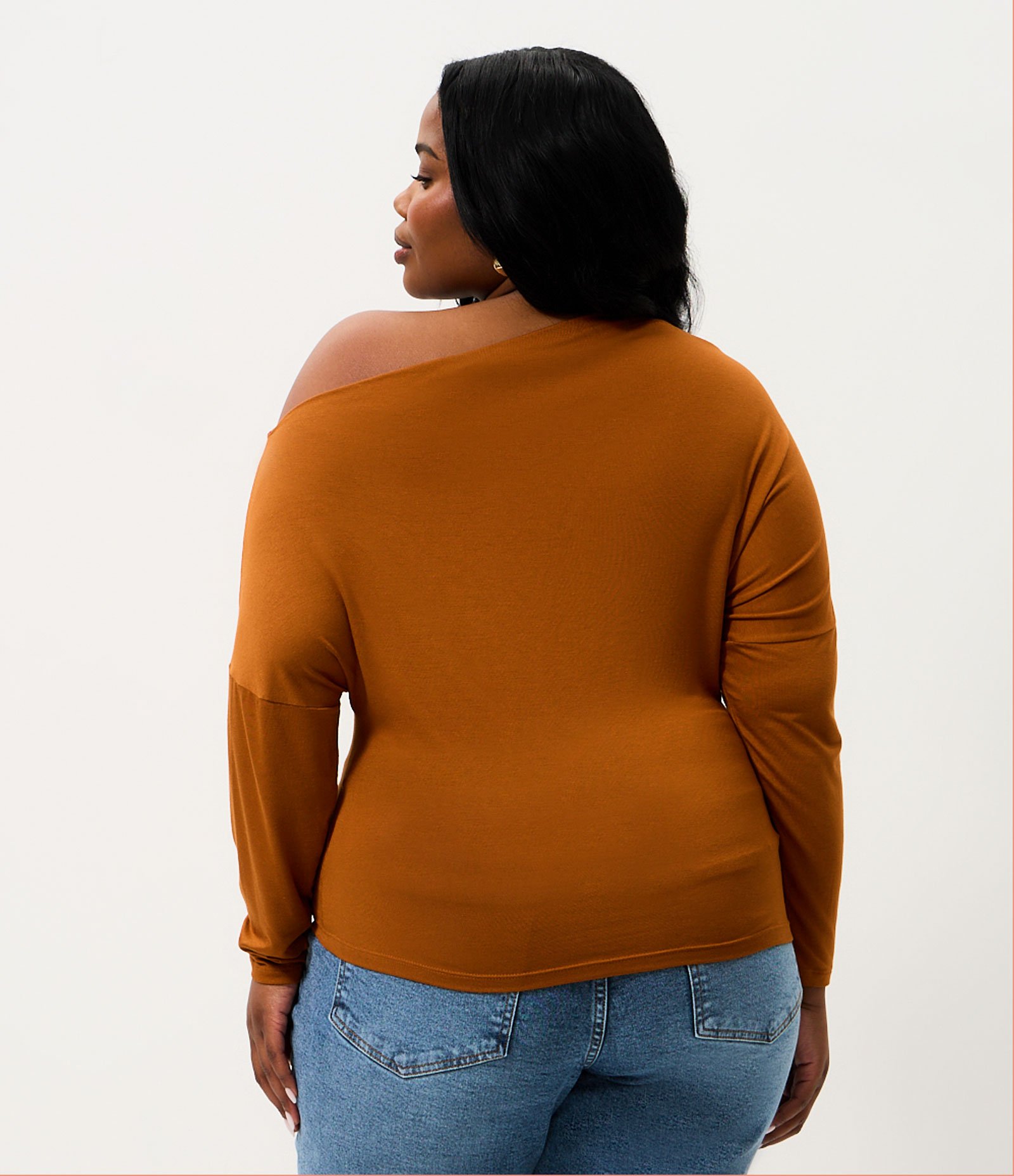 Blusa em Microfibra com Decote Degagê Curve & Plus Size Laranja 4