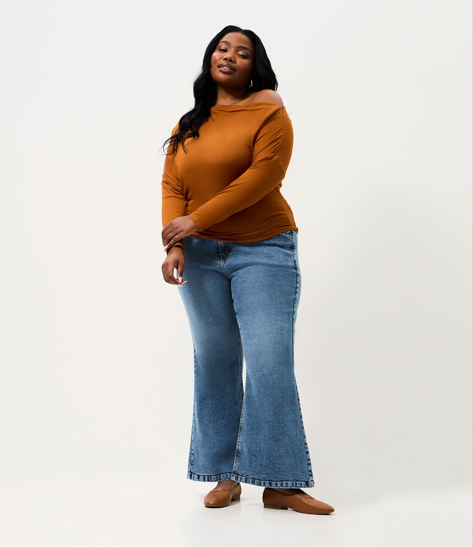 Blusa em Microfibra com Decote Degagê Curve & Plus Size Laranja 6