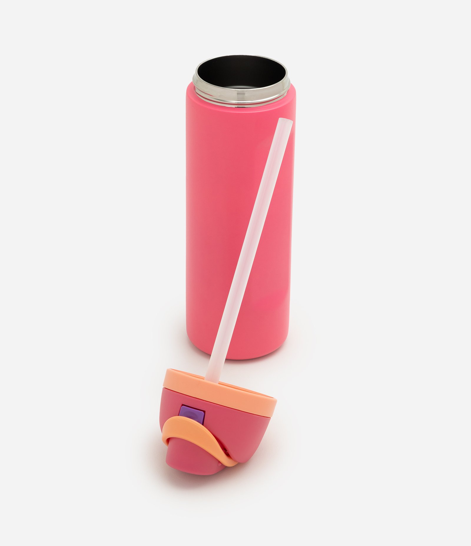 Garrafa Térmica em Metal com Canudo 710ml Rosa 3