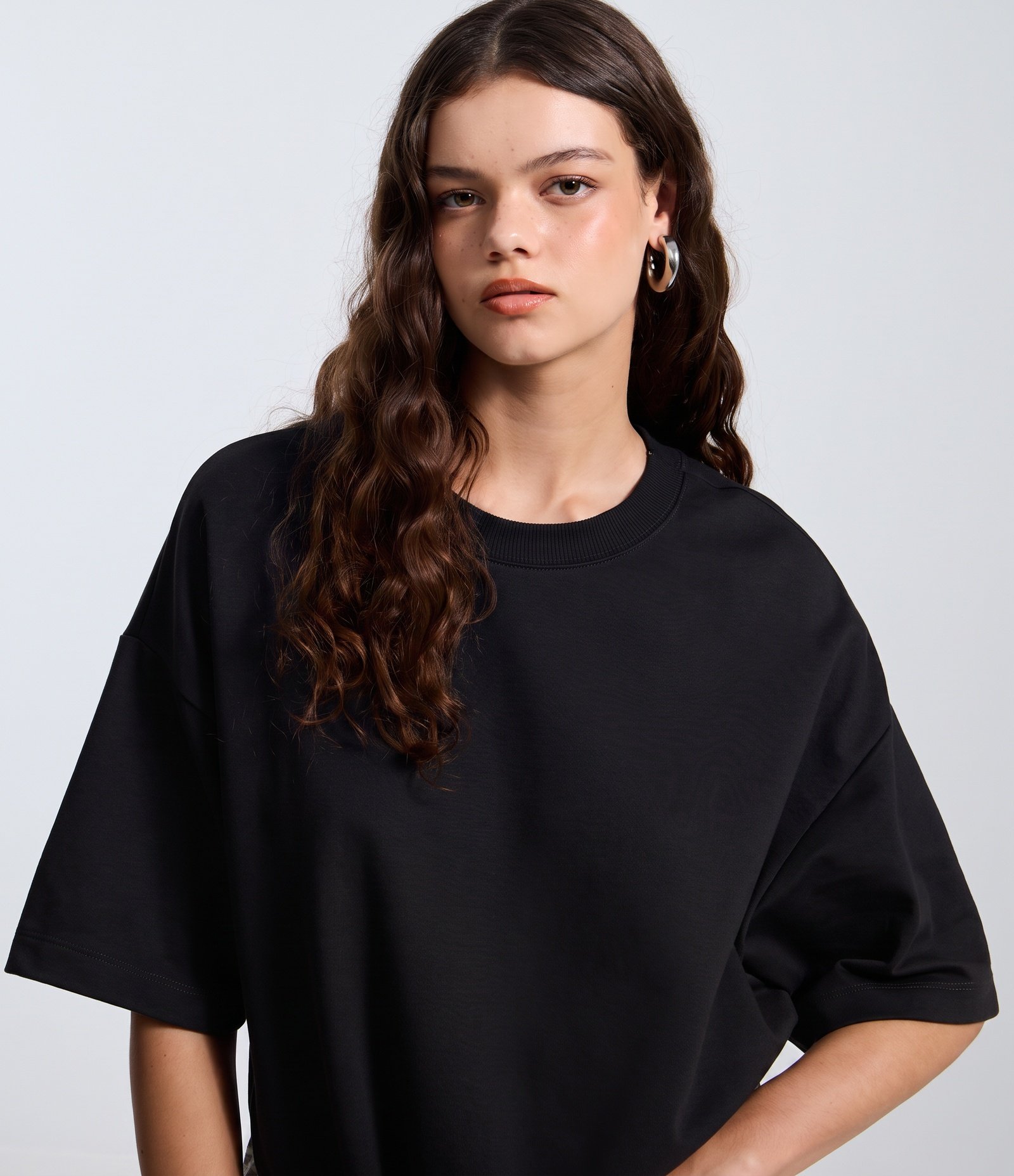 Camiseta Over Malhão com Manga Curta Preto 3