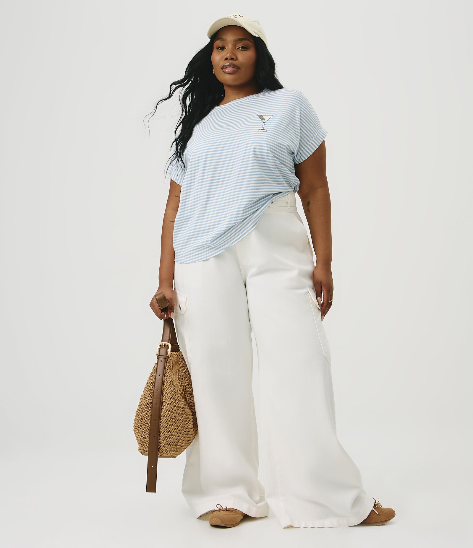 Blusa em Algodão com Bordado Coquetel Curve & Plus Size Azul 2