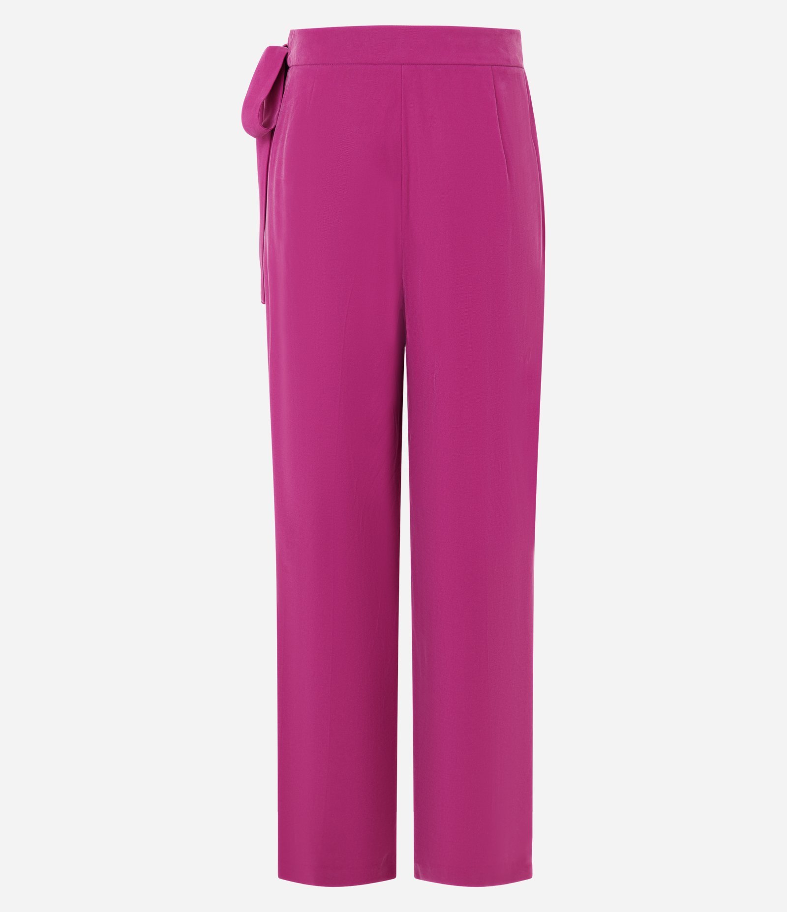 Calça Wide Leg em Viscose com Transpasse e Amarração Lateral Rosa 2
