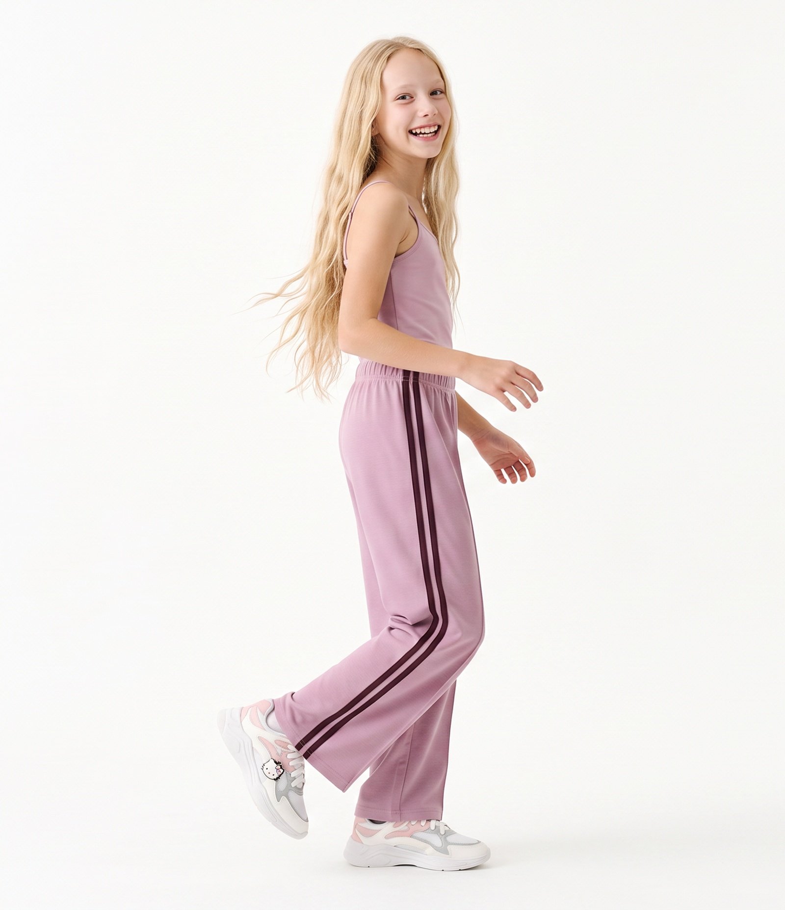 Calça Infantil com Listra Contrastante - Tam 5 a 16 Anos Rosa 2