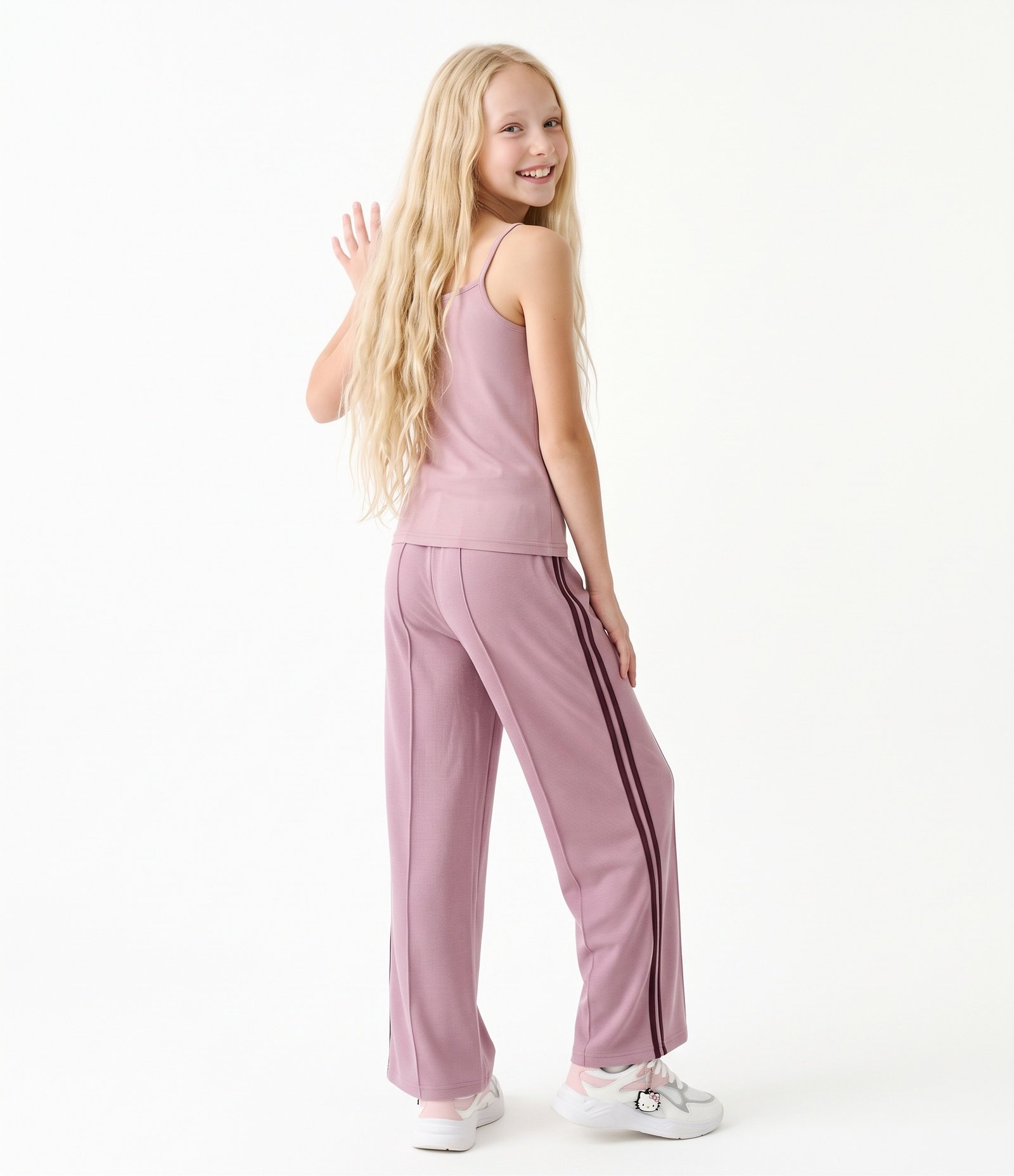 Calça Infantil com Listra Contrastante - Tam 5 a 16 Anos Rosa 3