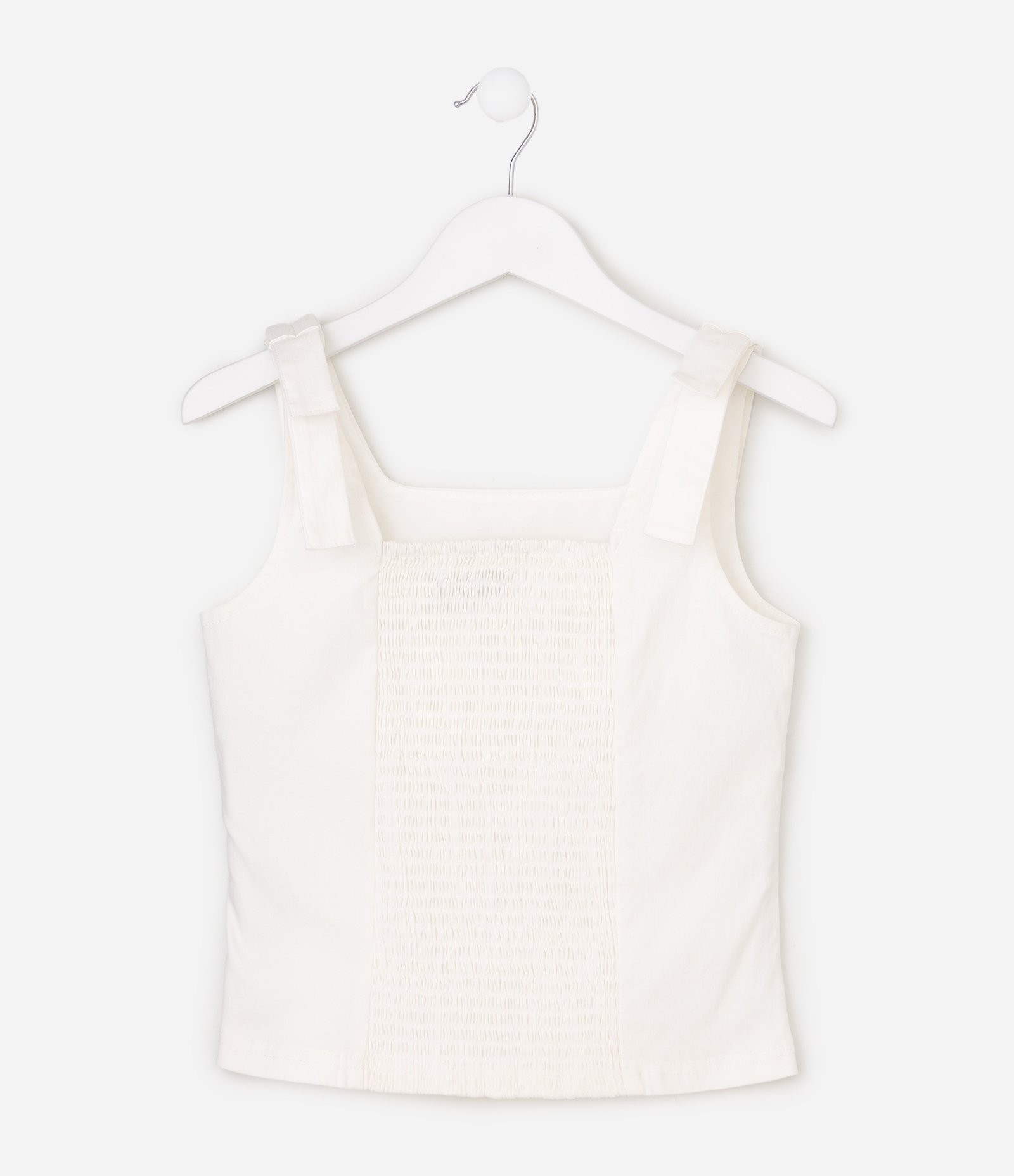 Blusa Infantil Em Viscose Com Lacimhos - Tam 5 a 16 Anos Branco 3