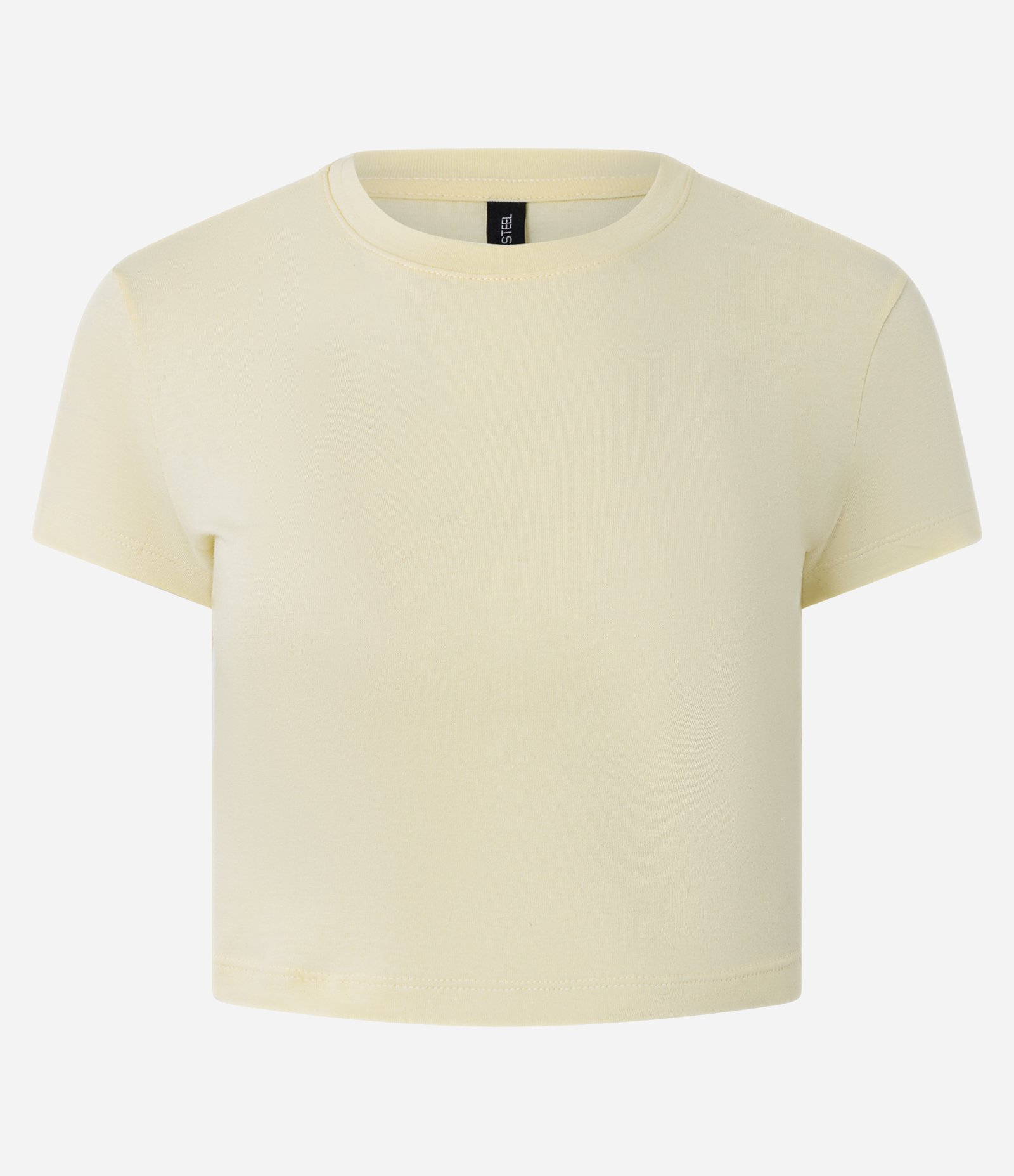 Blusa Cropped Manga Curta em Cotton Amarelo 4