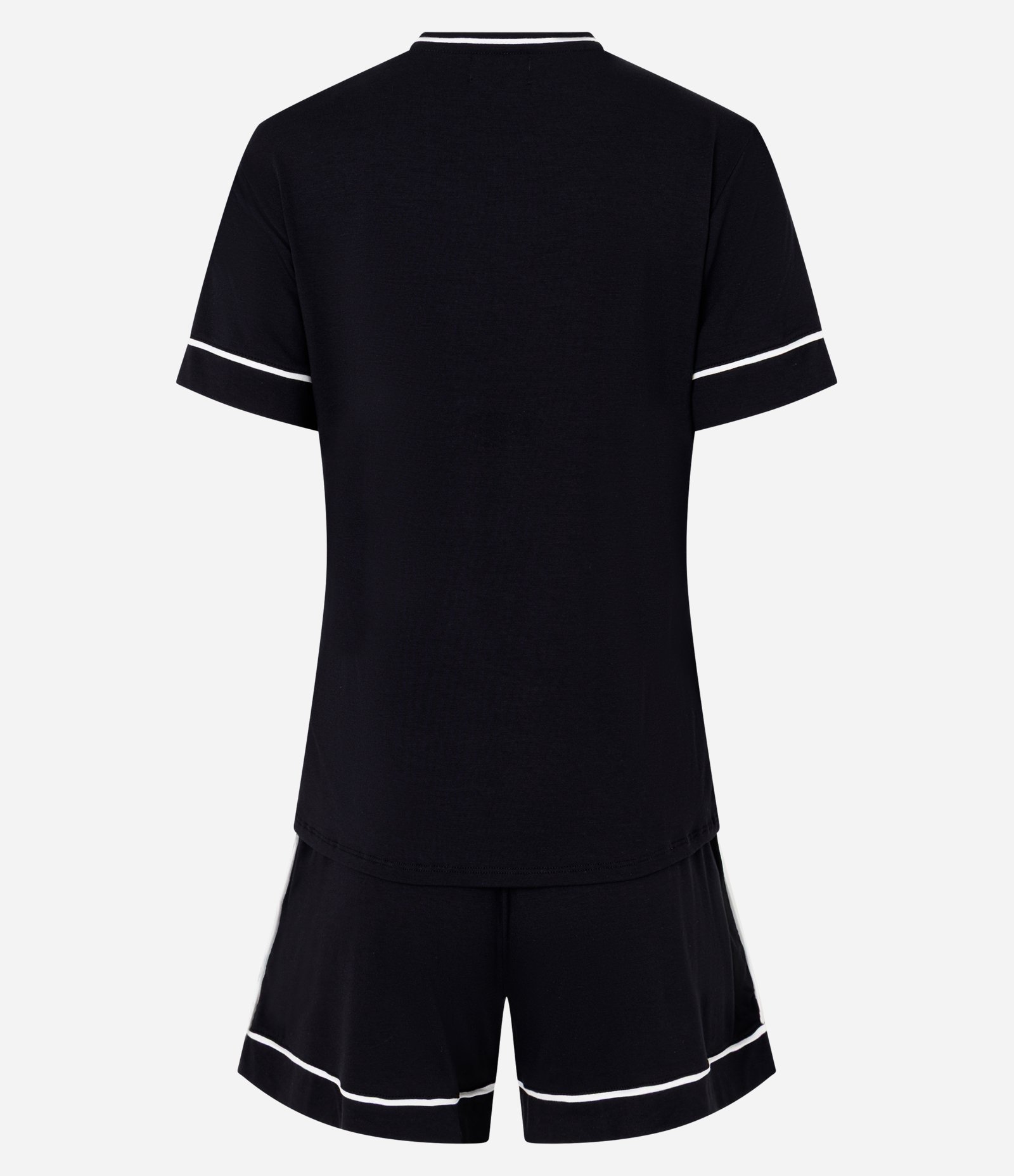 Pijama Short Doll em Viscolycra com Viés Contrastantes Preto 2