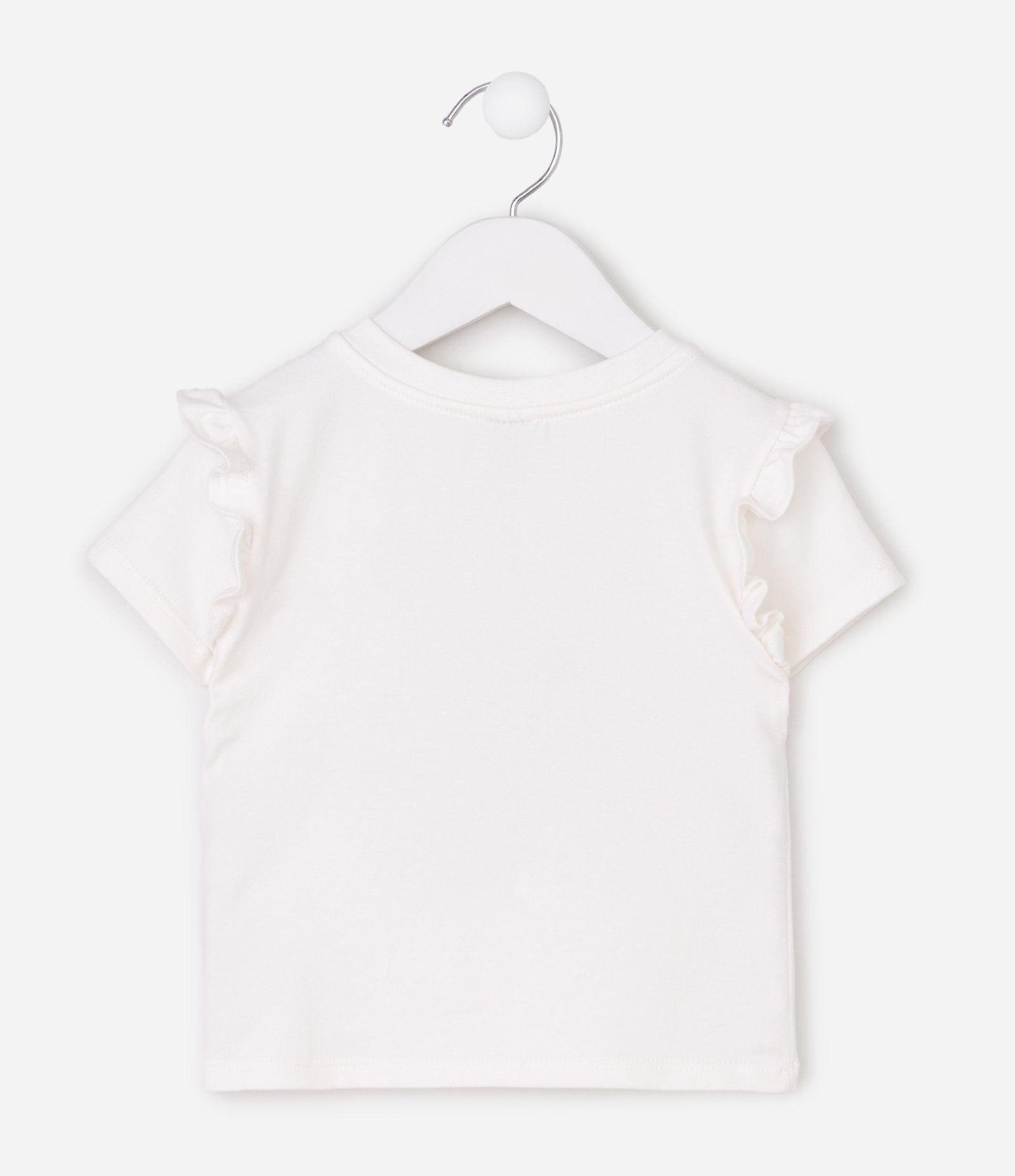 Blusa Infantil com Babados e Estampa Floral – Tam 1 a 6 Anos Off White 2