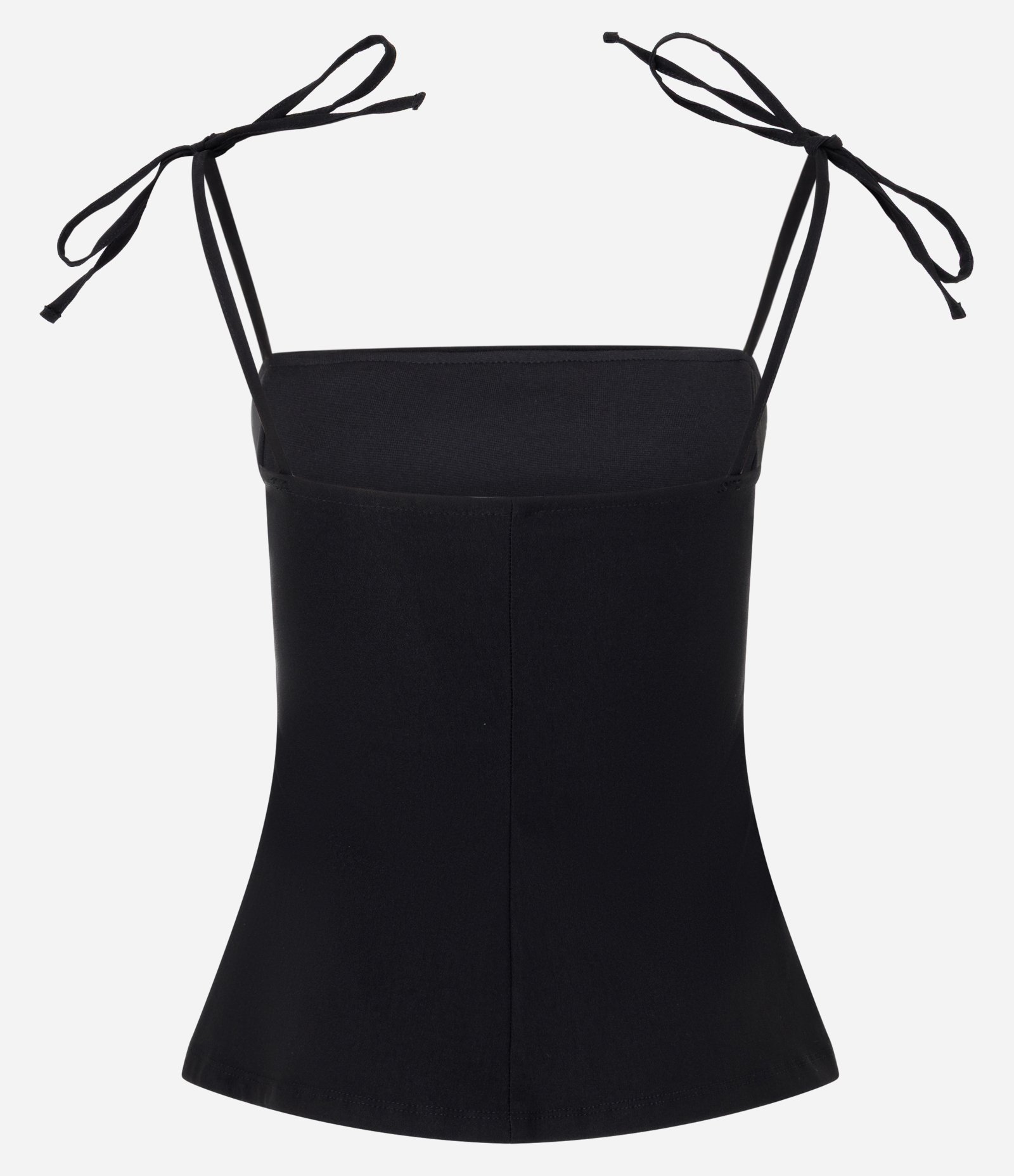 Blusa Peplum em Bengaline com Amarração nos Ombros Preto 2