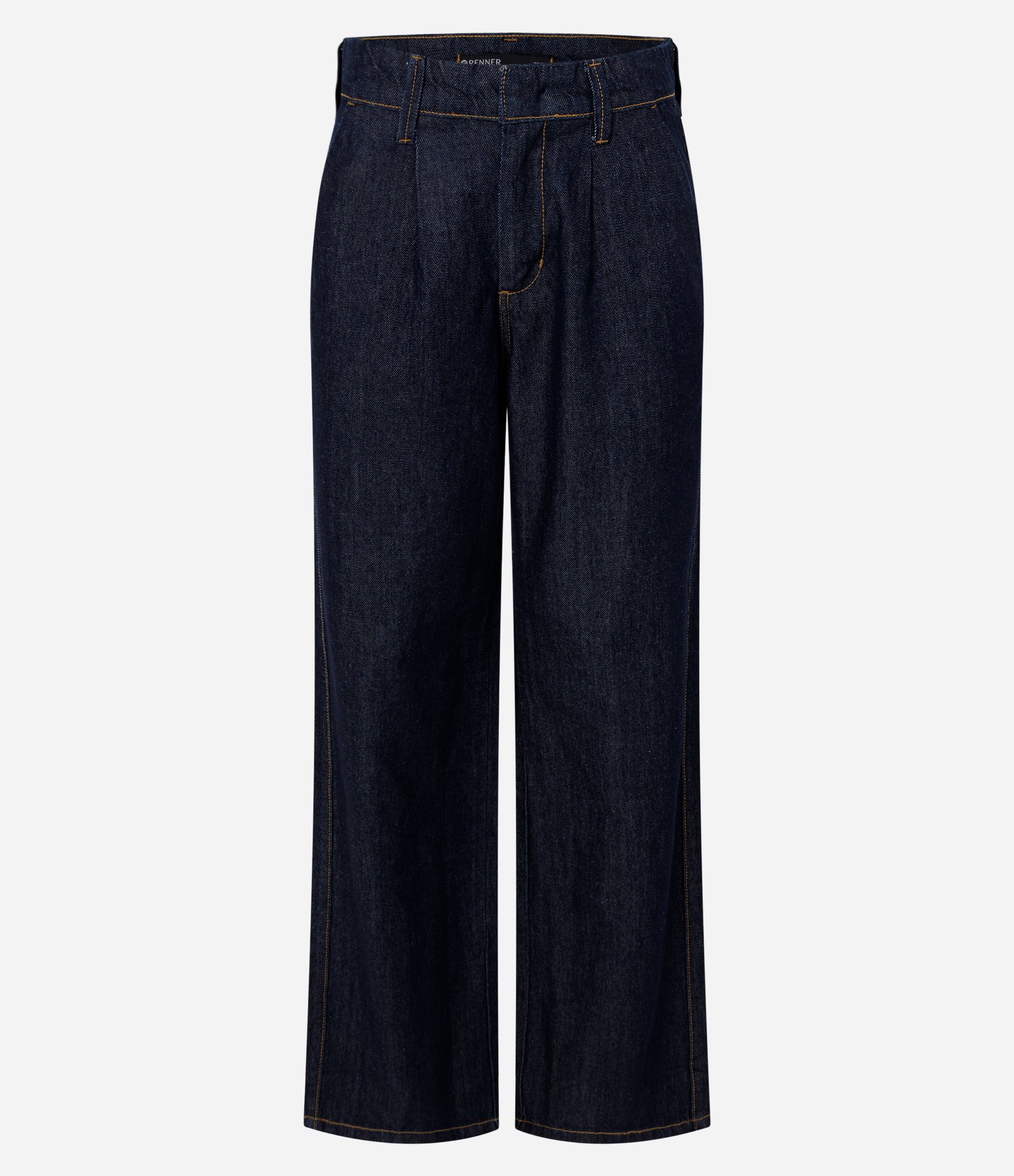 Calça Jeans Reta Comfort Alfaiatada com Pregas Frontais Azul Escuro 6