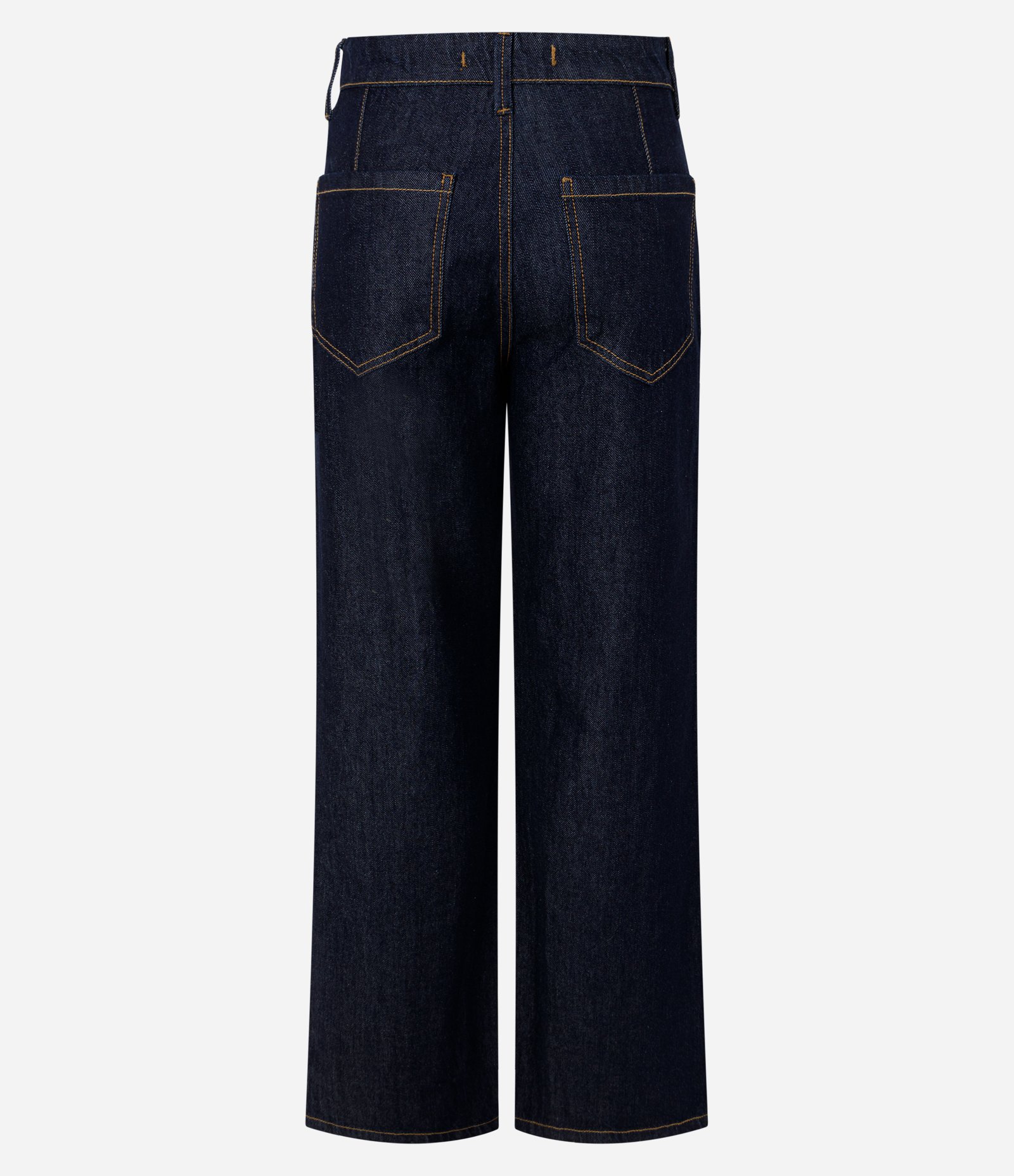 Calça Jeans Reta Comfort Alfaiatada com Pregas Frontais Azul Escuro 7