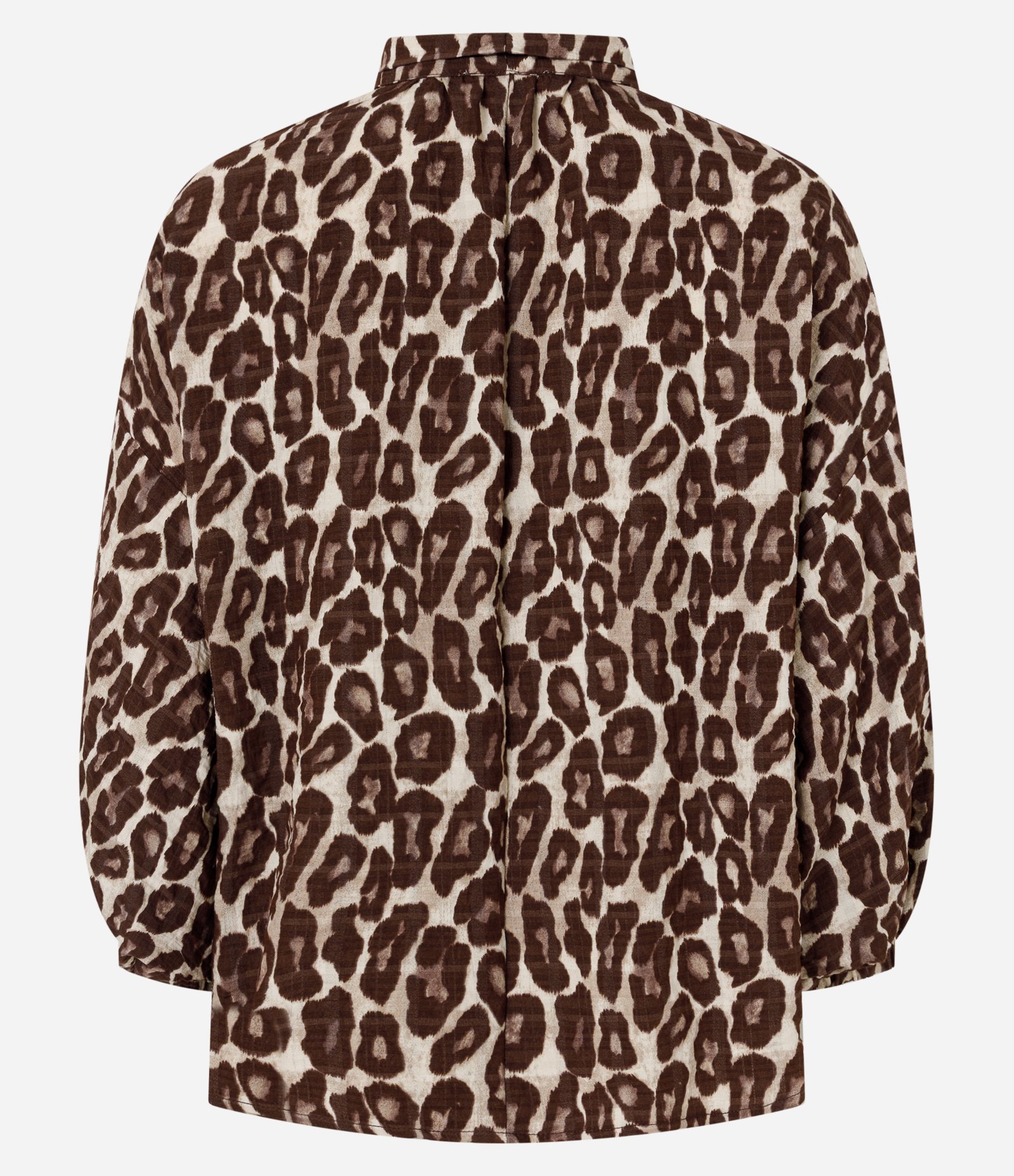 Blusa em Viscose com Manga Bufante e Estampa Animal Print Marrom 6