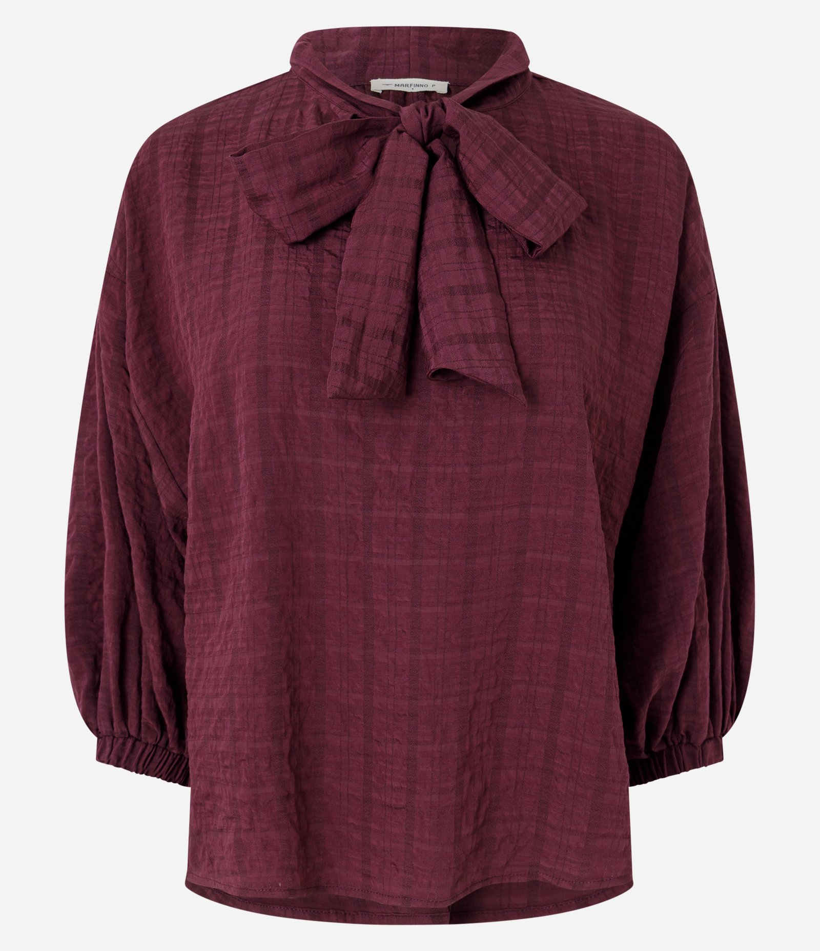 Blusa com Gola Laço e Mangas Bufantes Vermelho 5